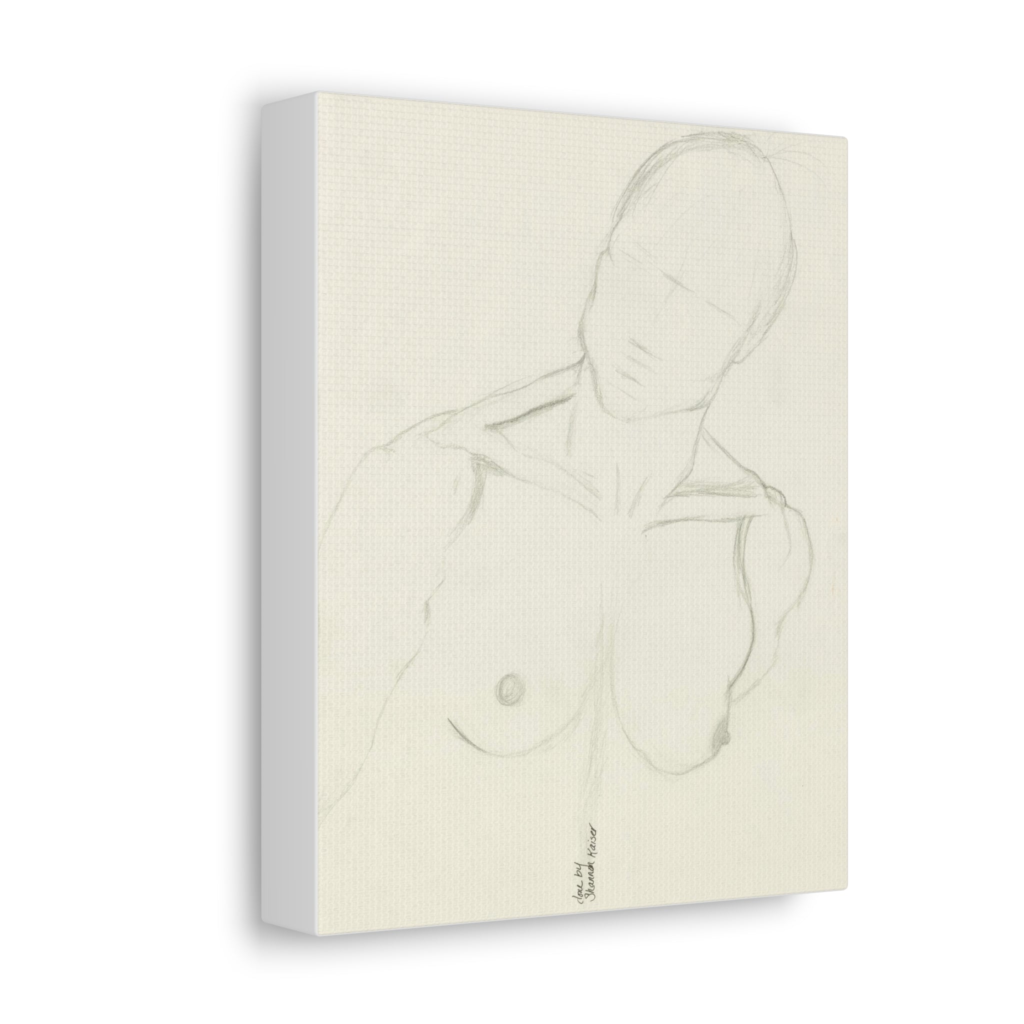 Artistic Male Figure Stretched Canvas, Figure Art Decor, Modern Wall Art, Sketch Art for Home, Minimalist Artwork