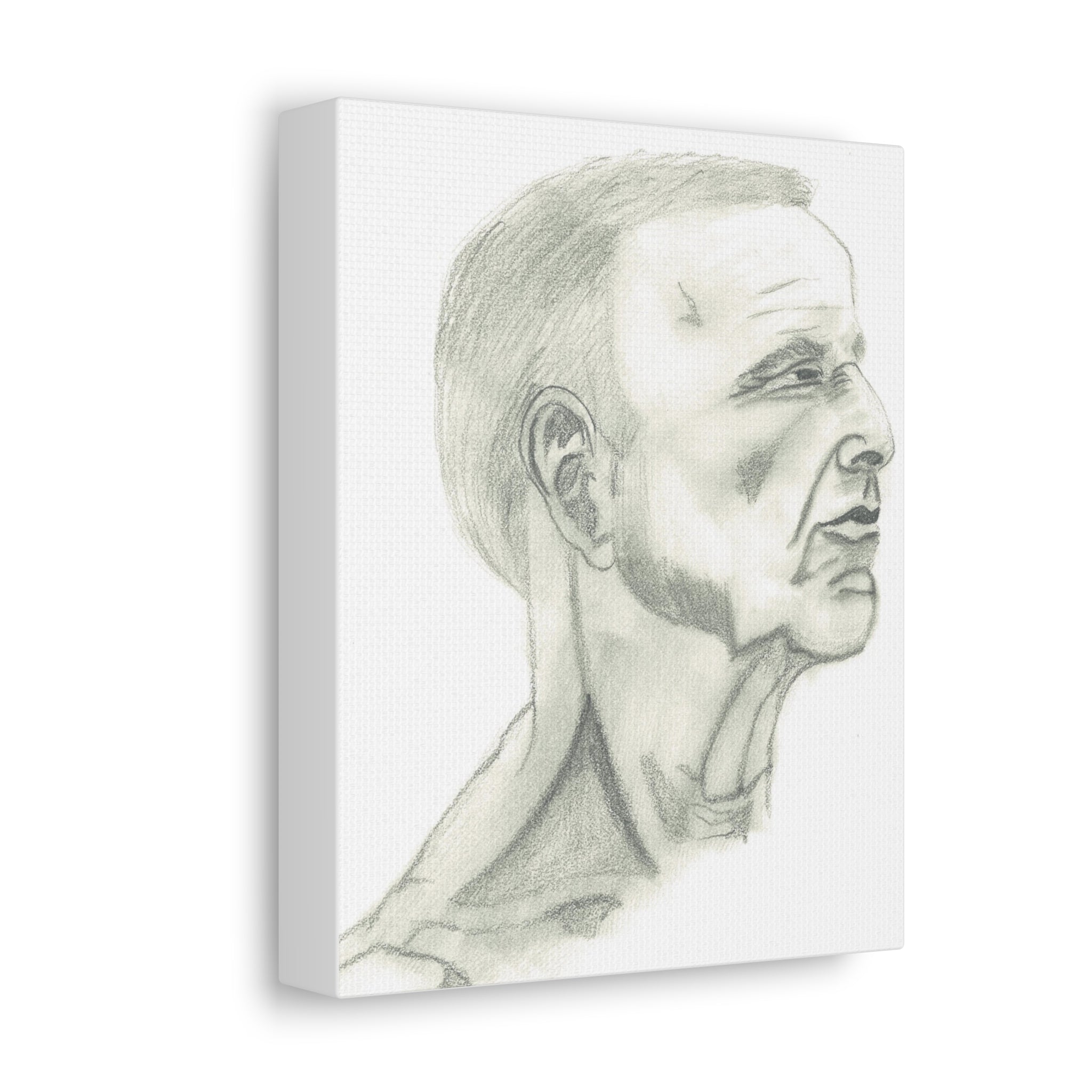 Artistic Stretched Canvas Wall Decor, Contemporary Home Art, Modern Sketched Portrait, Unique Gift for Art Lovers, Masculine Decor