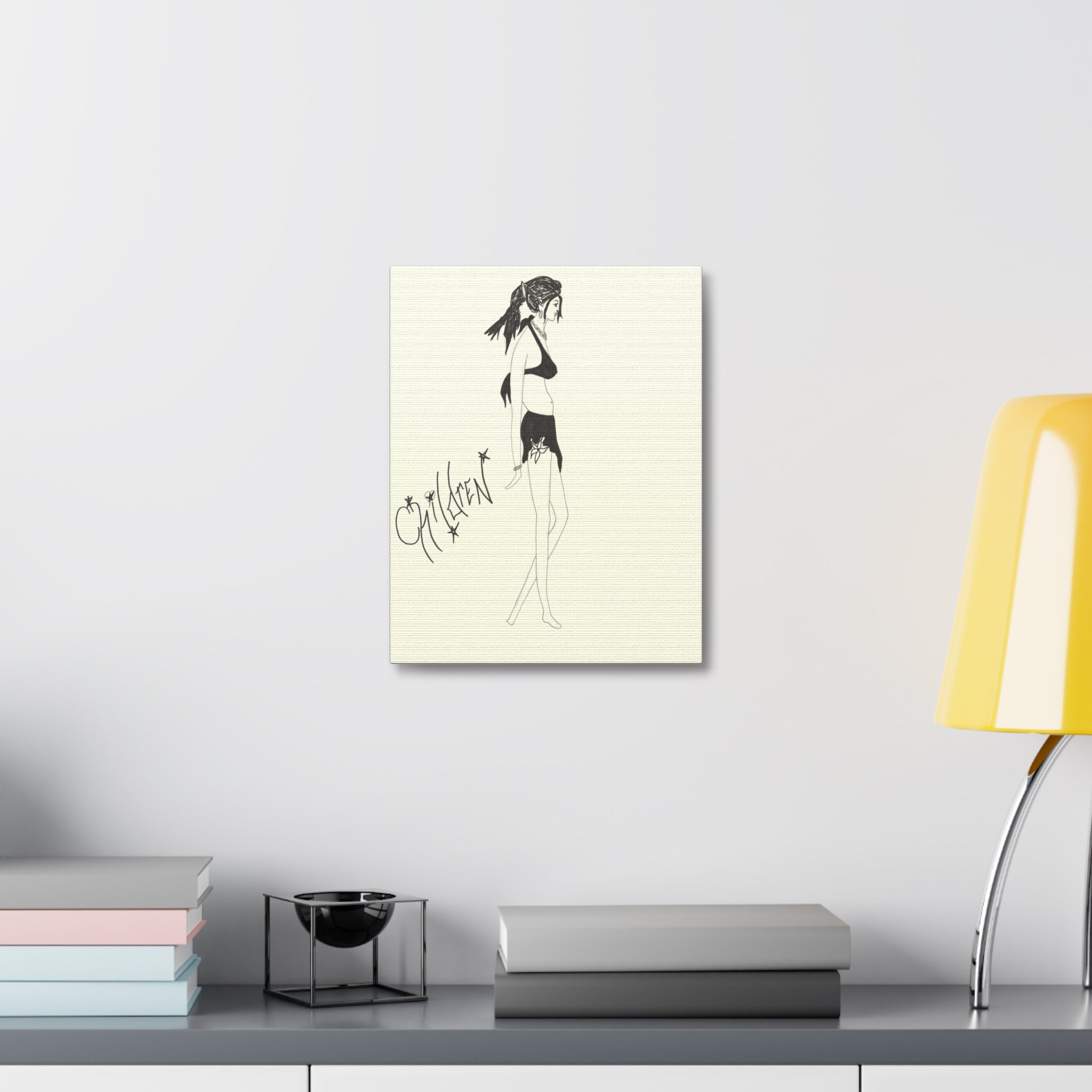 Chic Fashion Stretched Canvas Art Print, Boho Decor, Elegant Home Wall Art, Gift for Fashion Lovers, Modern Art Piece