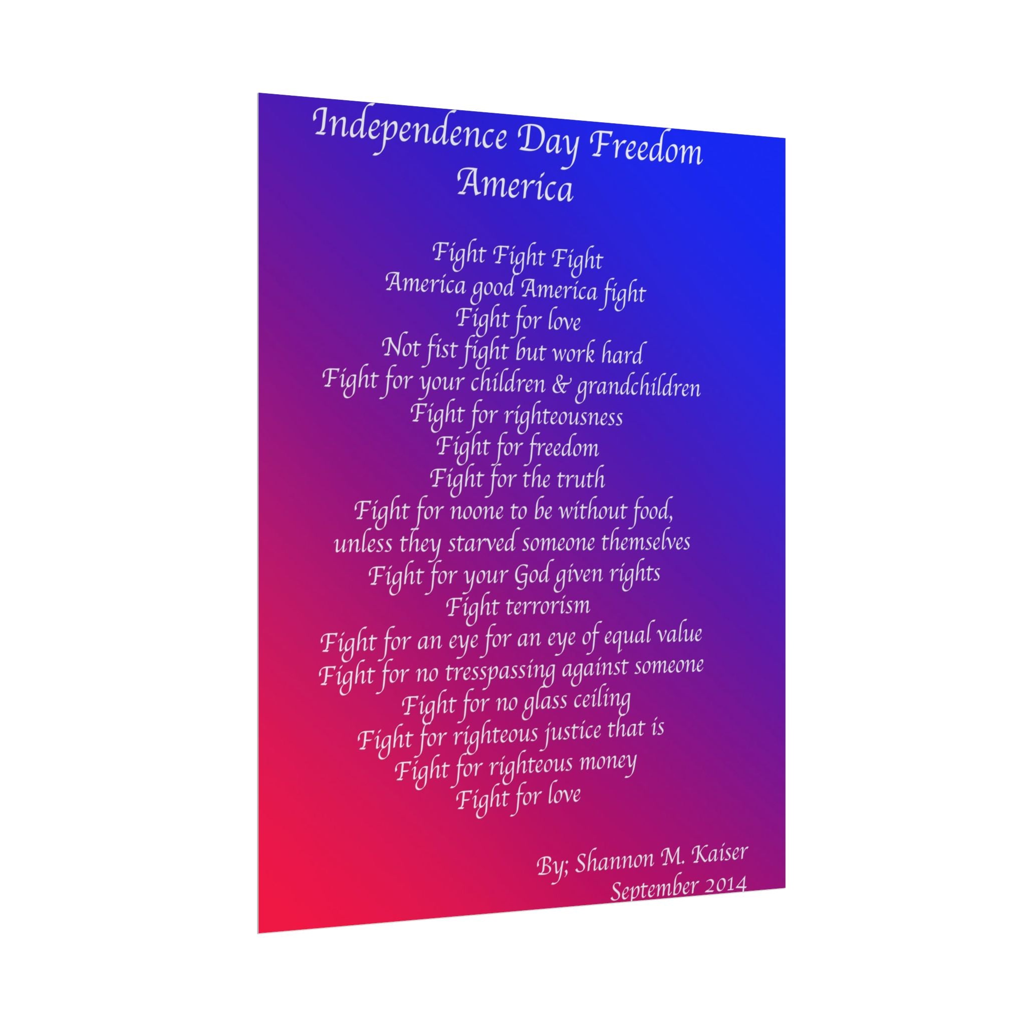 Patriotic Freedom Poster, Independence Day Decor, Inspirational Wall Art, Americana Home Decor, Motivational Gift for National Holidays