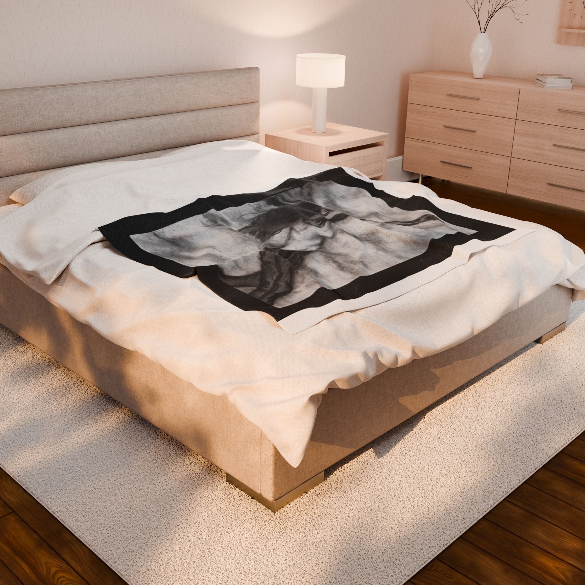 Emotional Velveteen Plush Blanket, Cozy Throw Blanket, Art Blanket, Living Room Decor, Gift for Her, Inspirational Home Accessory