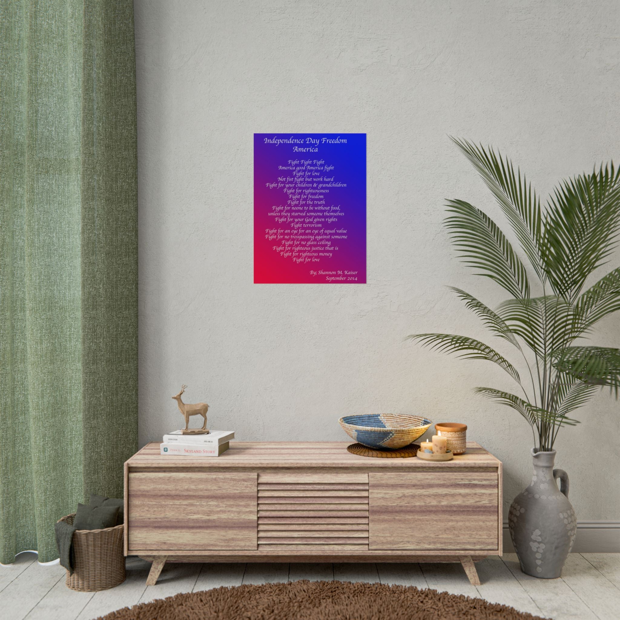 Patriotic Freedom Poster, Independence Day Decor, Inspirational Wall Art, Americana Home Decor, Motivational Gift for National Holidays