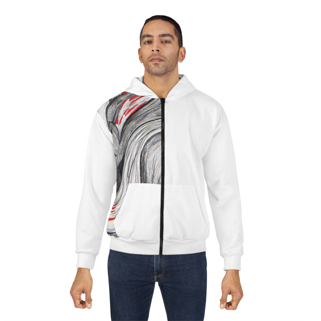 Artistic Unisex Zip Hoodie, Cozy Zip Up, Unique Gift for Her, Fashion Statement, Winter Wardrobe Essential