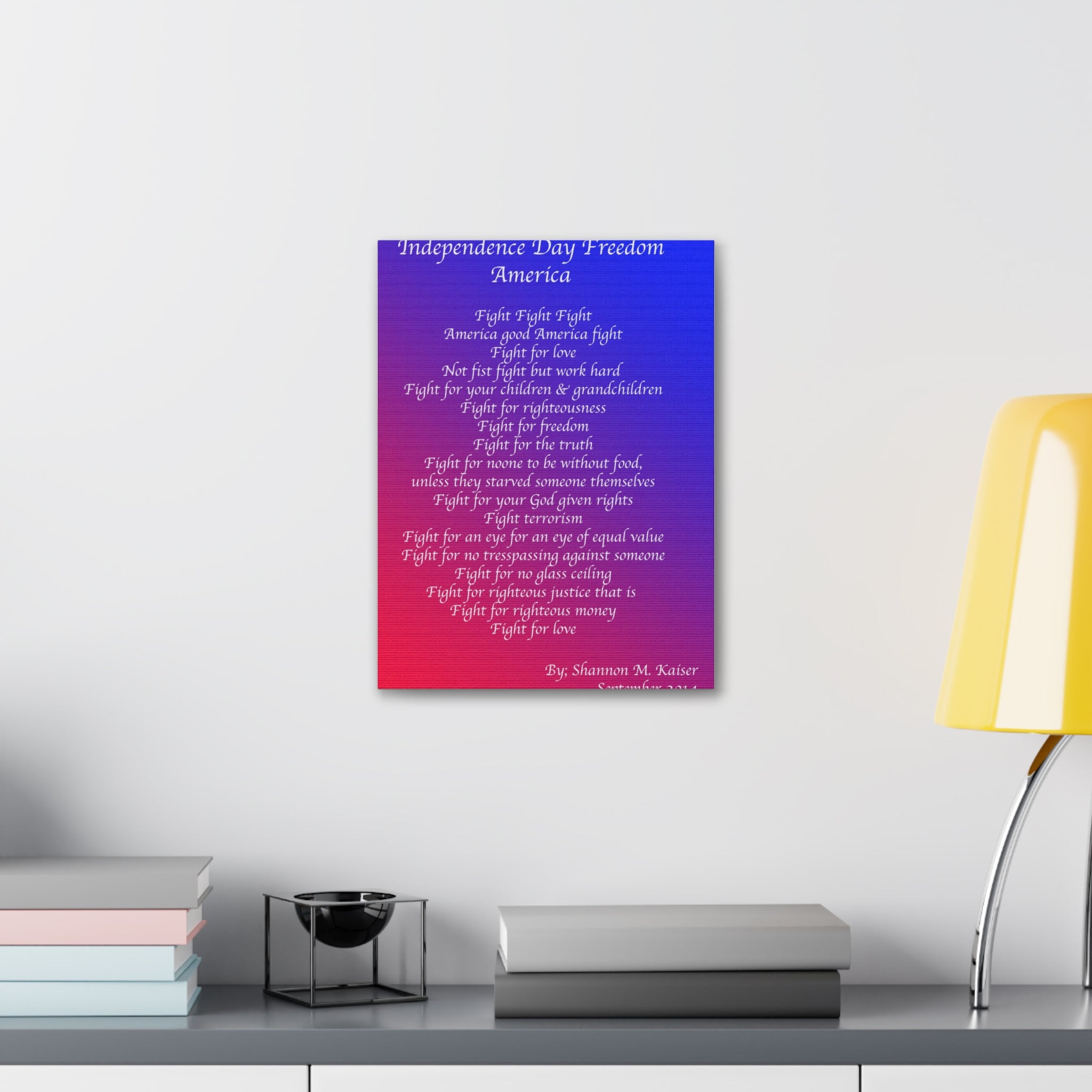 Independence Day Freedom Canvas Art, Patriotic Home Decor, 4th of July Wall Art, Inspirational Quote Print, Gift for Freedom Lovers