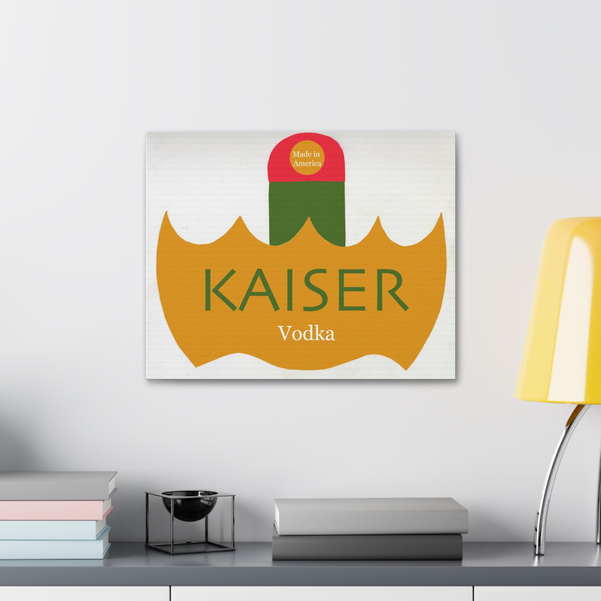 Kaiser Vodka Canvas Art Print, Vintage Wall Decor, Home Bar Art, Unique Gift, Alcohol Themed Wall Hanging, Retro Style Canvas