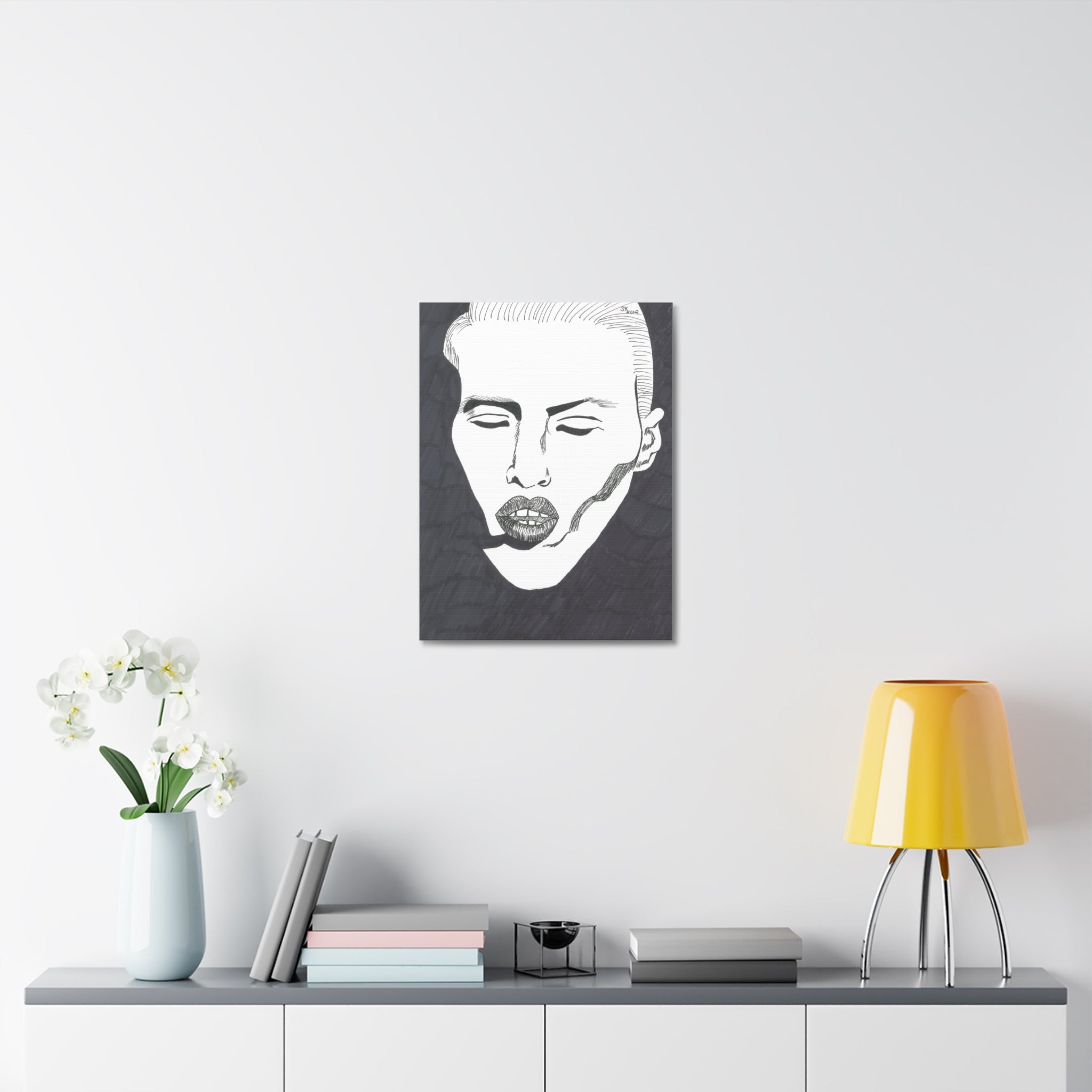 Artistic Stretched Canvas Wall Decor, Minimalist Face Art, Modern Home Decor, Unique Gift for Art Lovers, Contemporary Wall Art, [...]