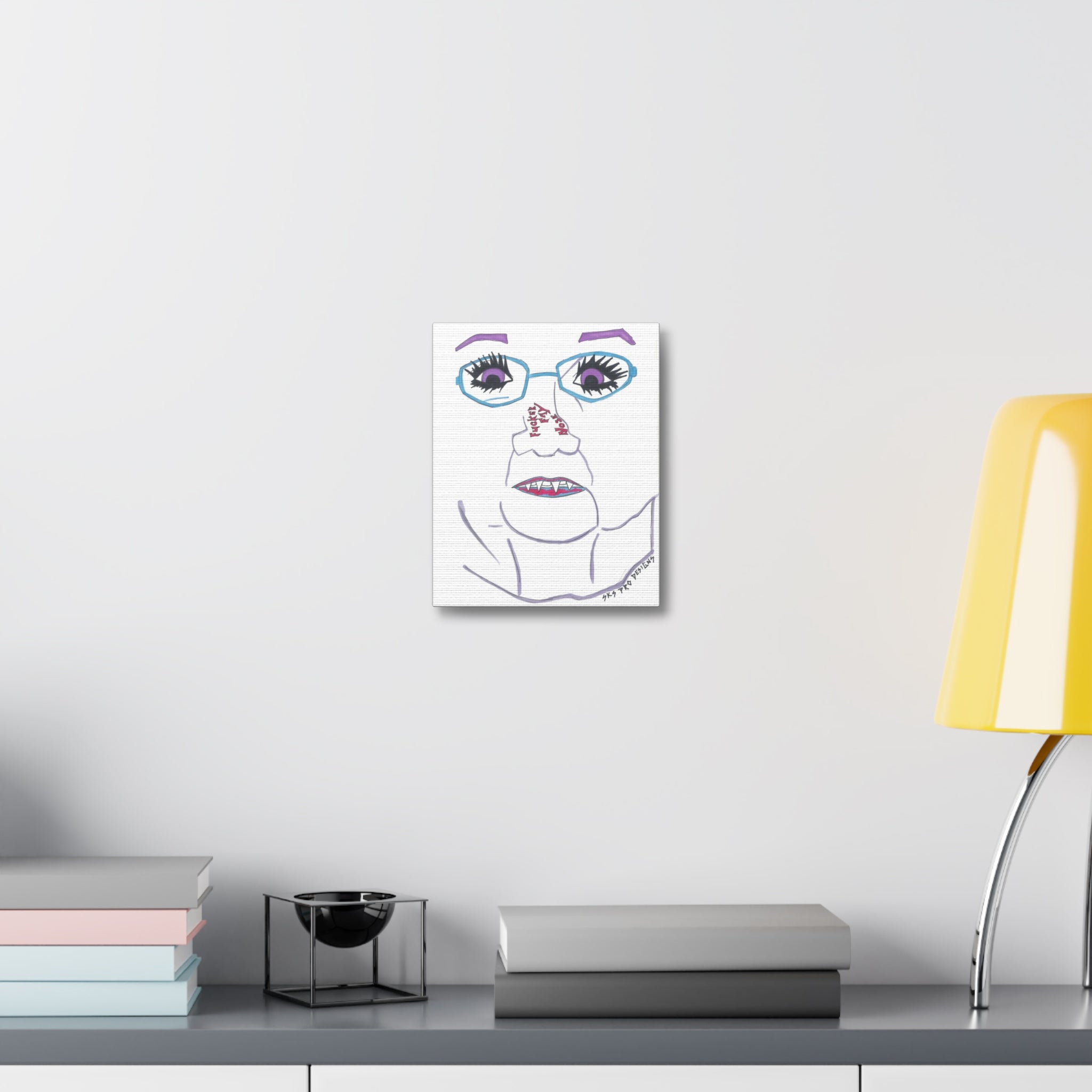Unique Whimsical Art Canvas, Playful Home Decor, Funky Gallery Wall Accent, Gift for Art Lovers, Quirky Wall Decor