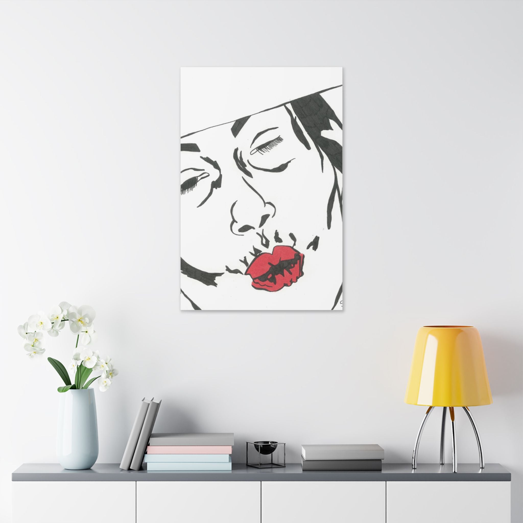 Artistic Lips Canvas Wall Art, Modern Decor, Unique Gift, Home Gallery, Boho Interior, Statement Piece