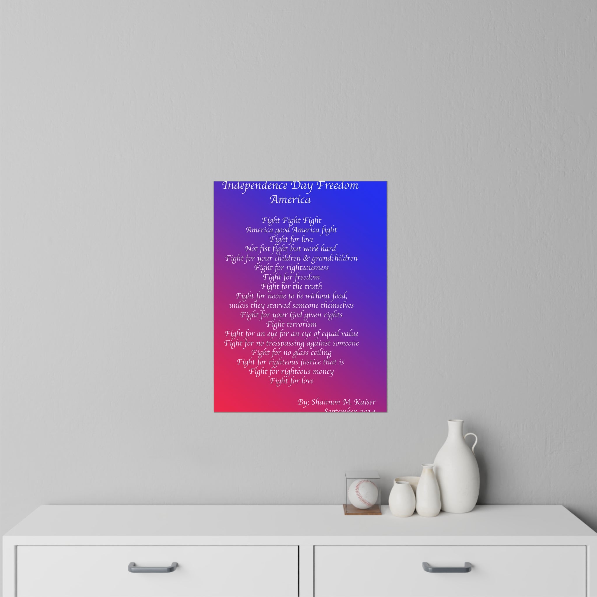 Patriotic Wall Decals for Independence Day, Inspirational Home Decor, Freedom Quotes, Red White Blue Art, USA Wall Art