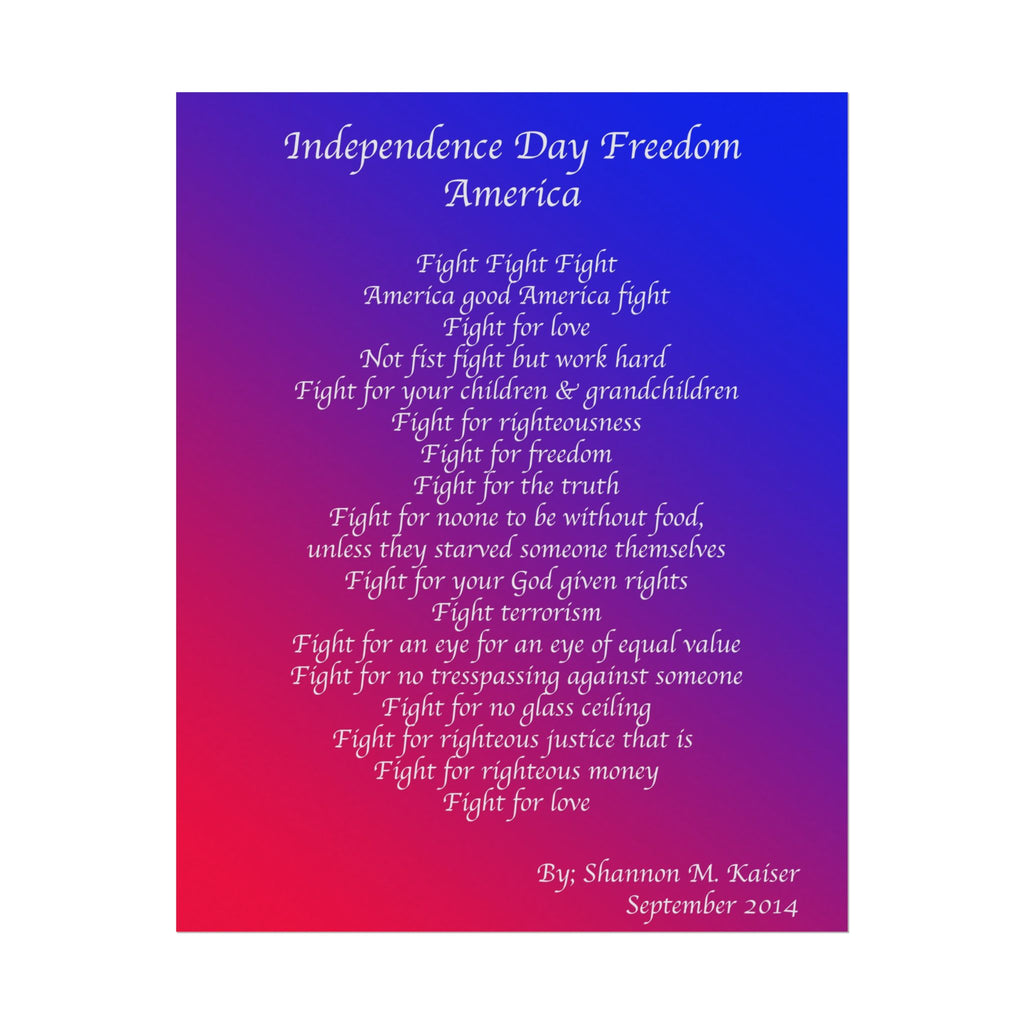Independence Day Art Print, Patriotic Matte Poster, American Freedom Decor, Inspirational Wall Art, July 4th Gift, Home Office Decoration