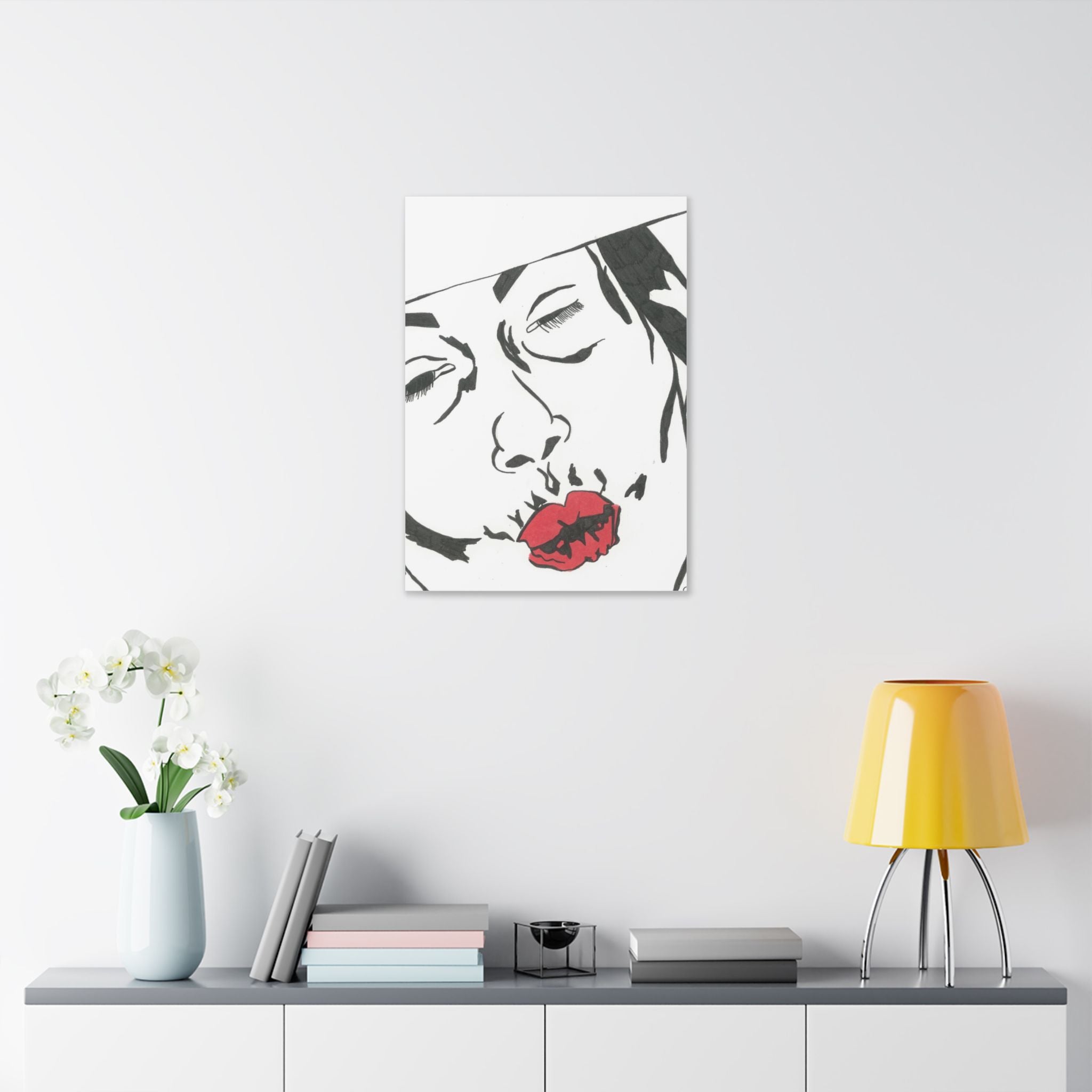 Artistic Lips Canvas Wall Art, Modern Decor, Unique Gift, Home Gallery, Boho Interior, Statement Piece