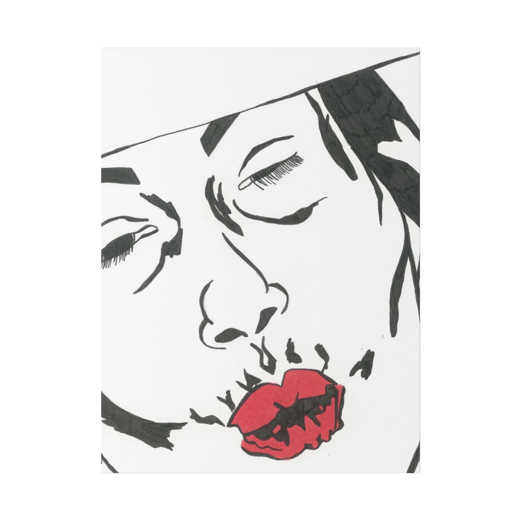 Artistic Lips Canvas Wall Art, Modern Decor, Unique Gift, Home Gallery, Boho Interior, Statement Piece