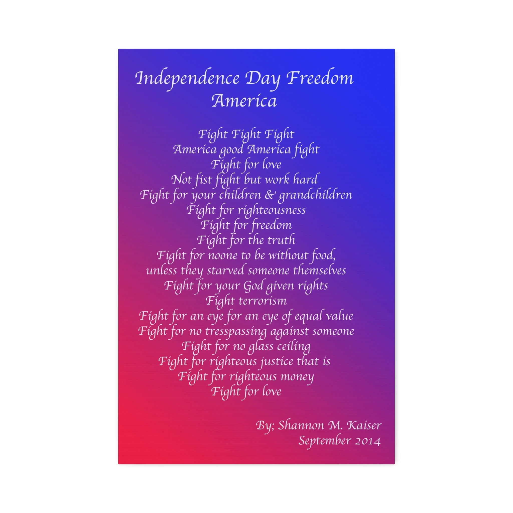 Independence Day Freedom Canvas Art, Patriotic Home Decor, 4th of July Wall Art, Inspirational Quote Print, Gift for Freedom Lovers
