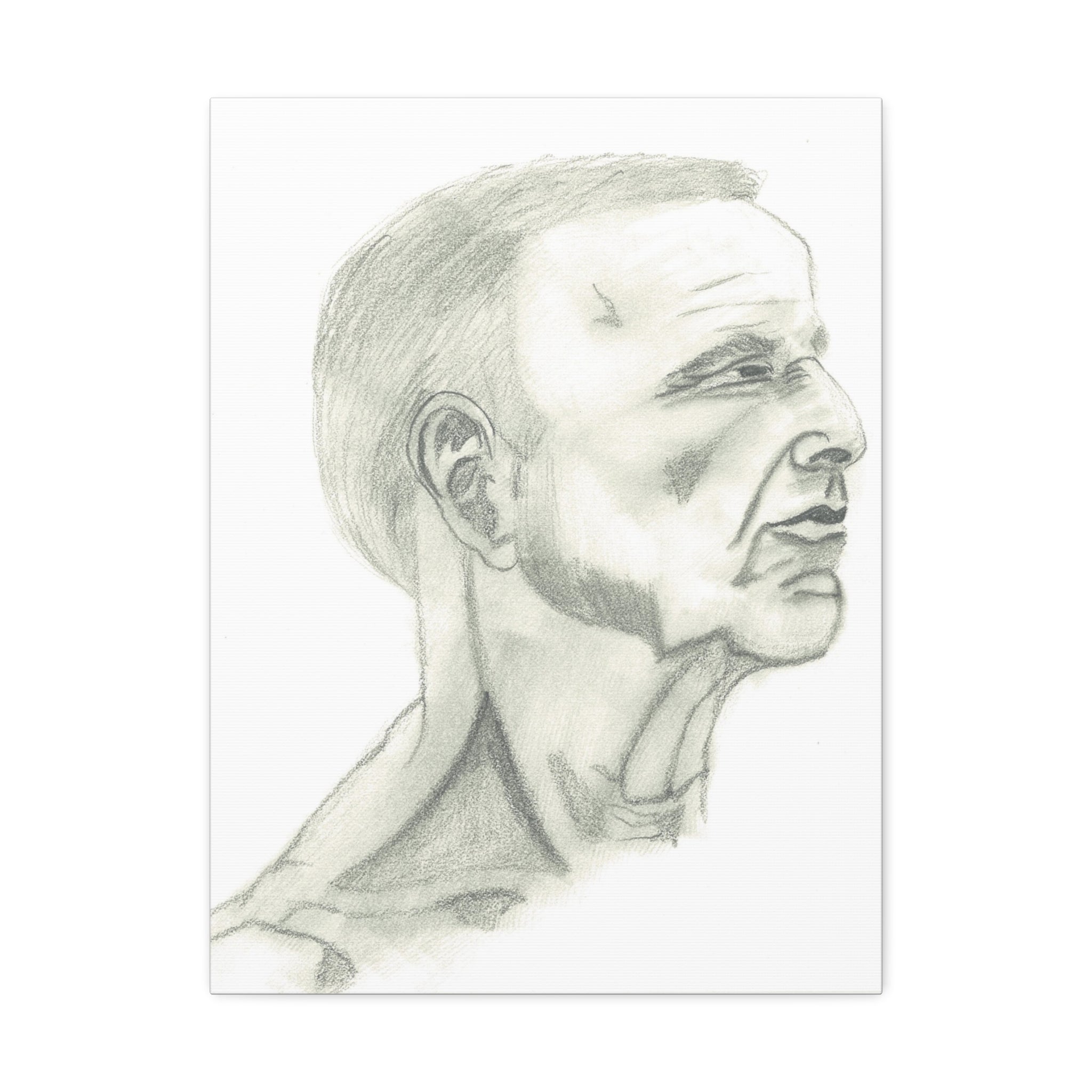 Artistic Stretched Canvas Wall Decor, Contemporary Home Art, Modern Sketched Portrait, Unique Gift for Art Lovers, Masculine Decor