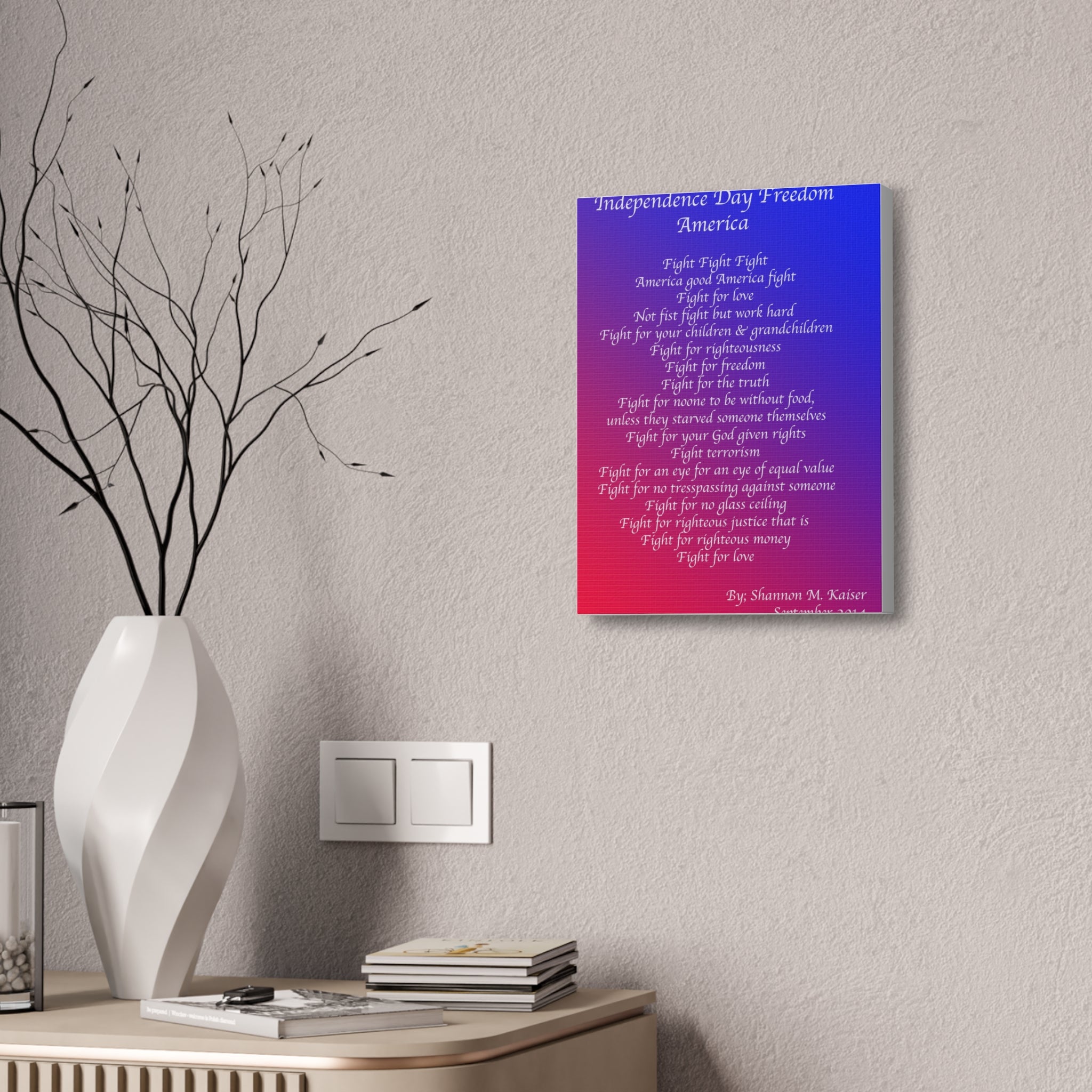 Independence Day Freedom Canvas Art, Patriotic Home Decor, 4th of July Wall Art, Inspirational Quote Print, Gift for Freedom Lovers
