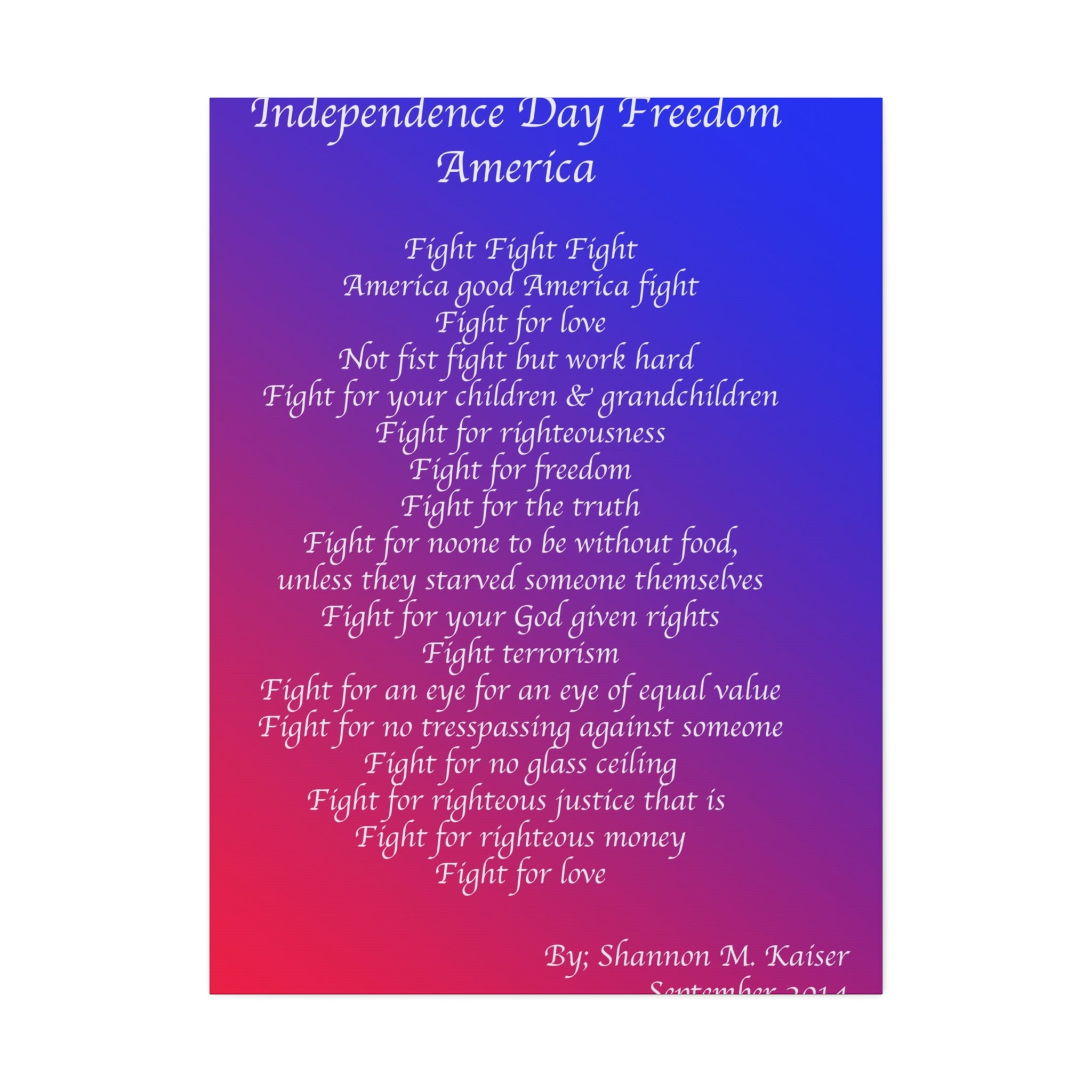 Independence Day Freedom Canvas Art, Patriotic Home Decor, 4th of July Wall Art, Inspirational Quote Print, Gift for Freedom Lovers
