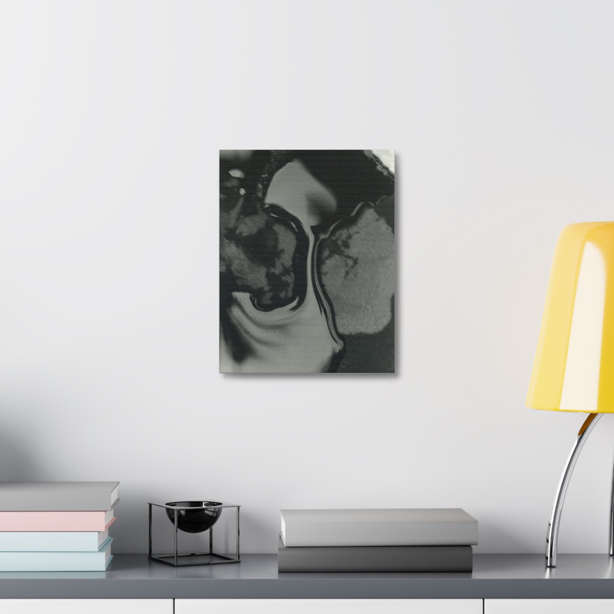 Abstract Black and White Stretched Canvas Art | Modern Home Decor, Office Wall Art, Minimalist Print, Gift for Art Lovers