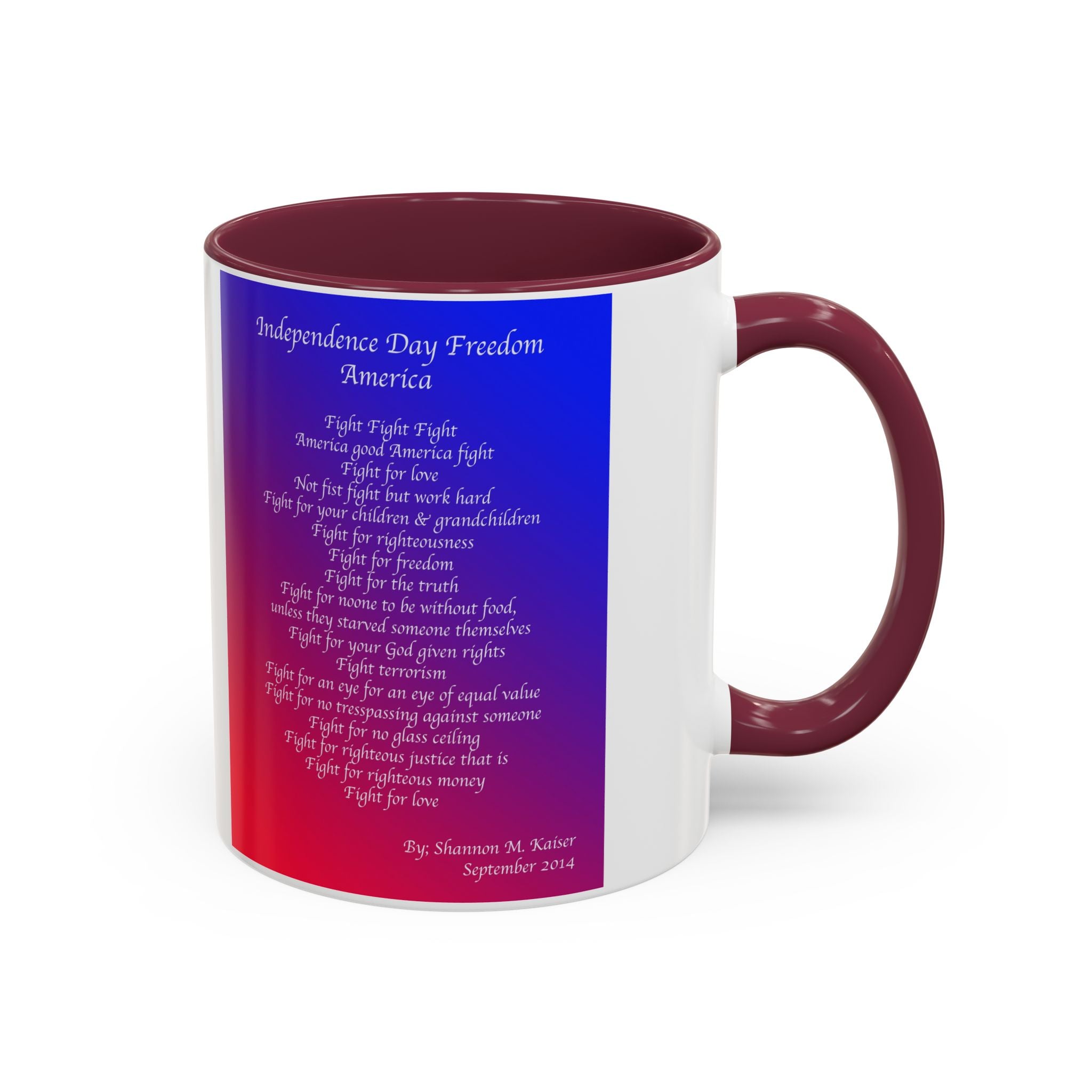 Colorful Independence Day Mug, Patriotic Coffee Cup, Freedom Quote Gift, 4th of July Decor, Inspirational Drinkware