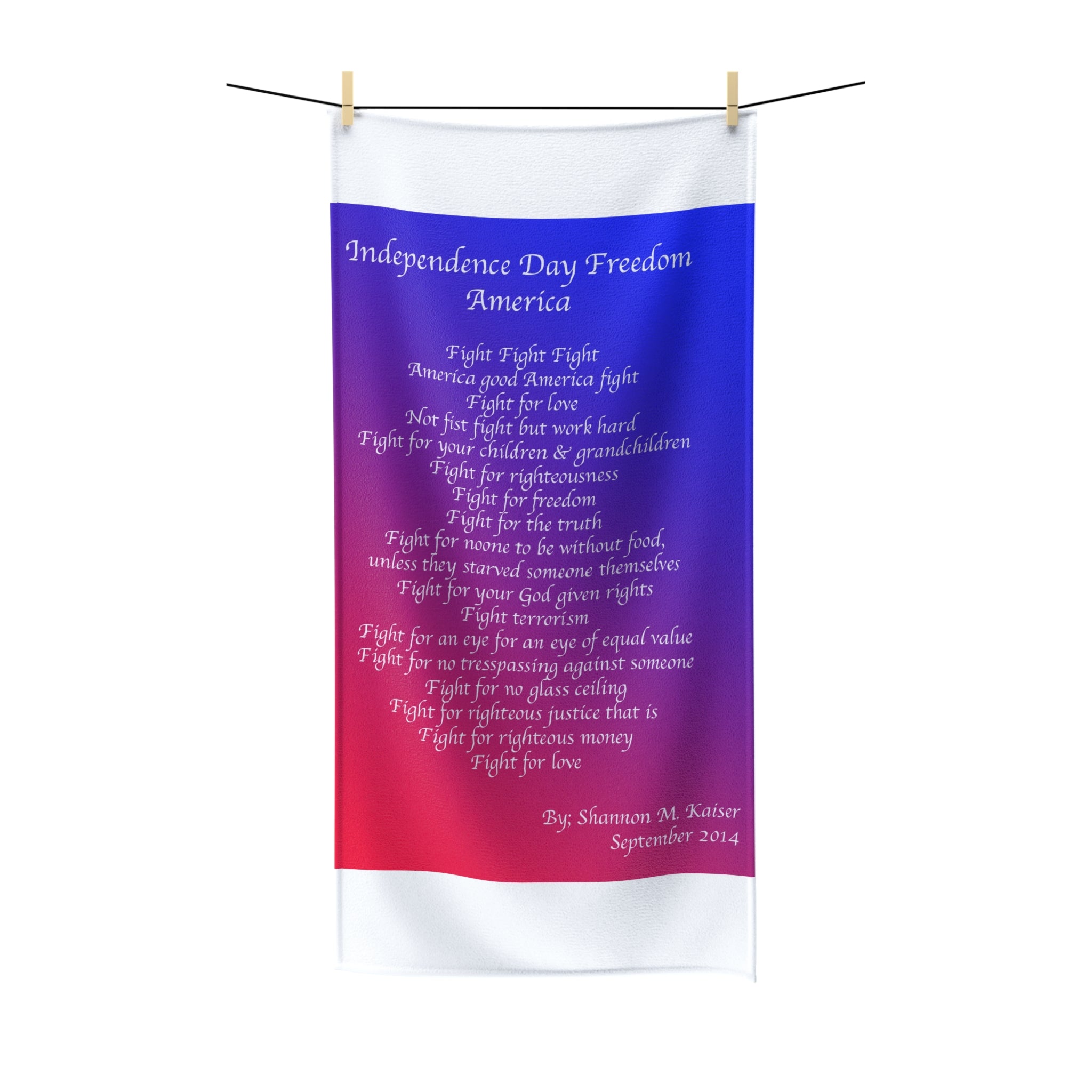 Patriotic Kitchen Towel - Independence Day, 4th of July, USA Decor, Fight for Freedom, Home and Gift