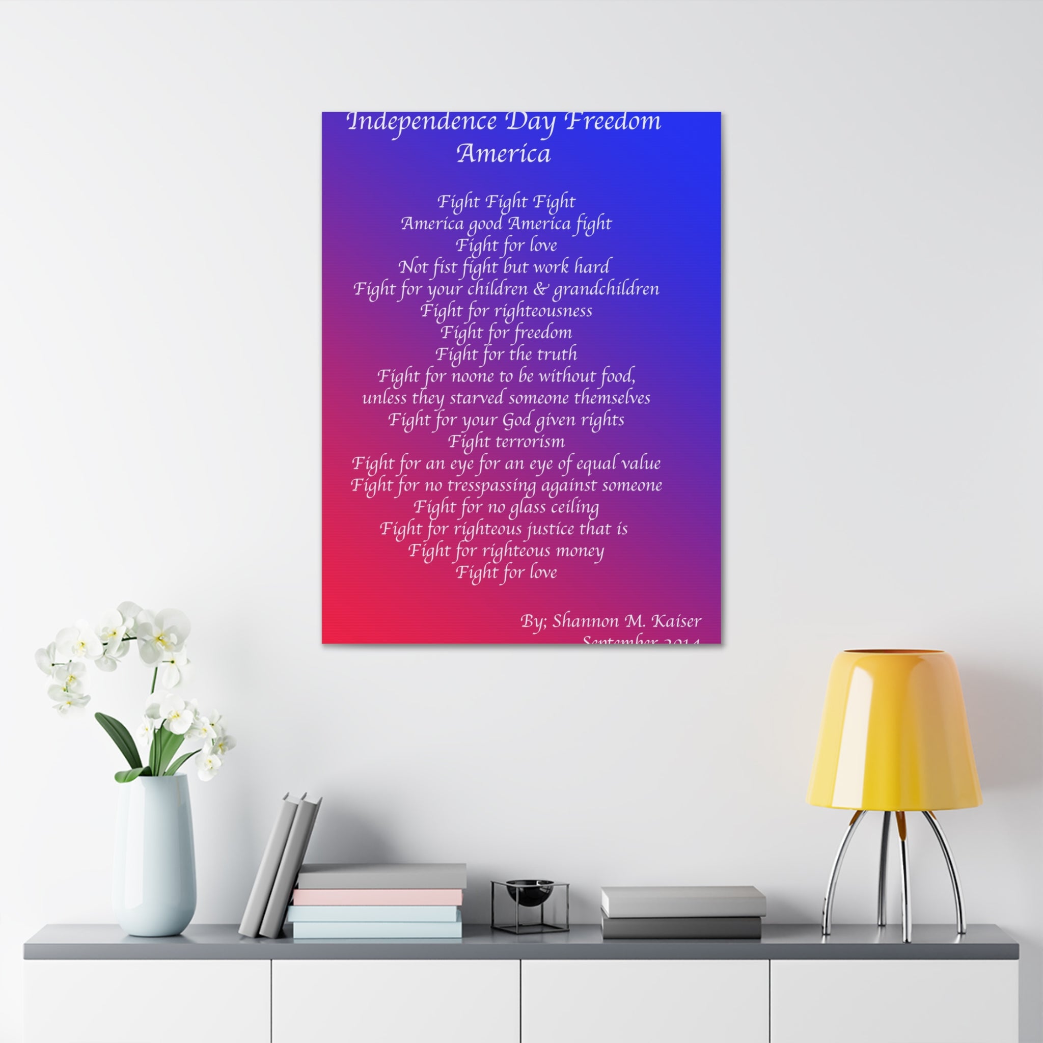 Independence Day Freedom Canvas Art, Patriotic Home Decor, 4th of July Wall Art, Inspirational Quote Print, Gift for Freedom Lovers
