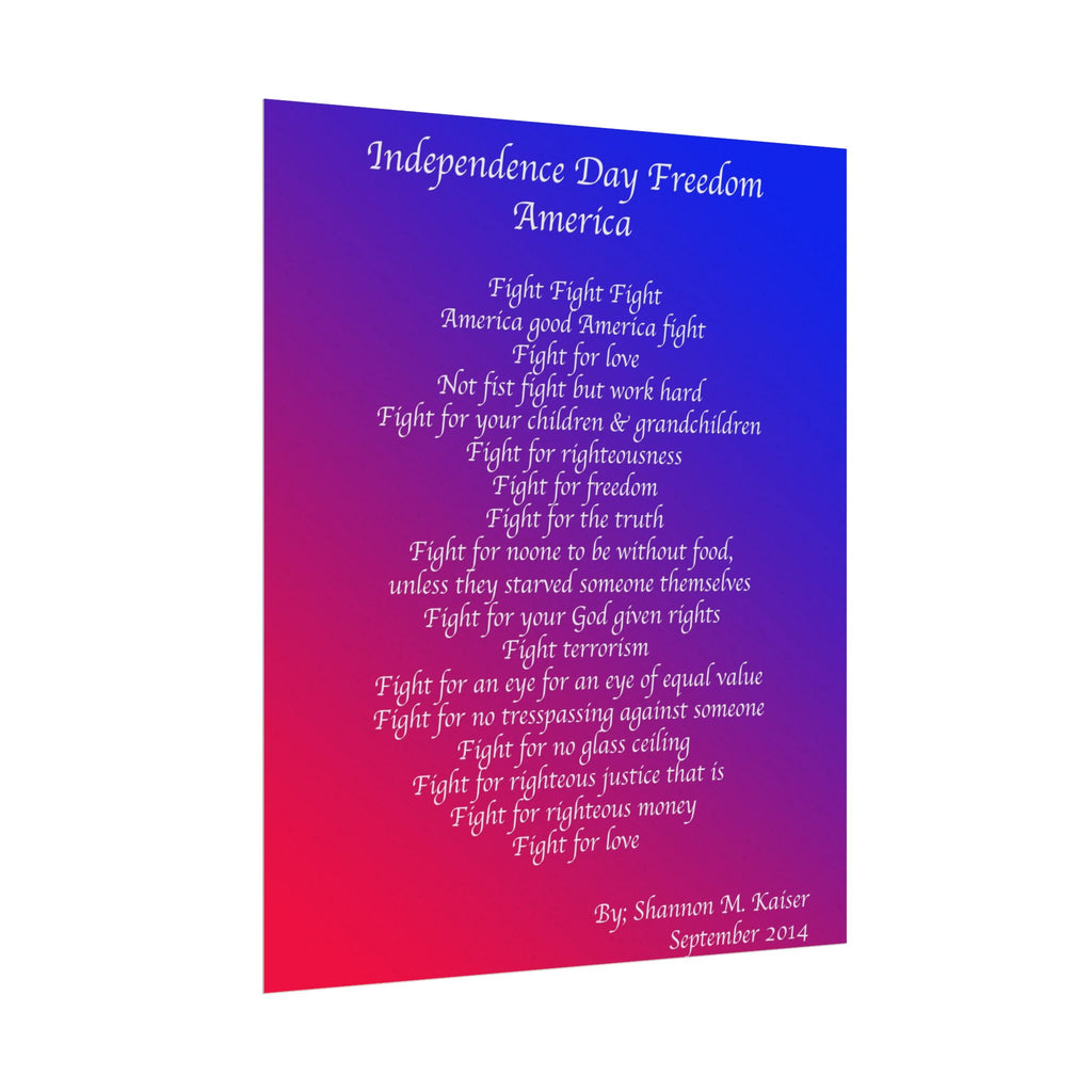 Independence Day Art Print, Patriotic Matte Poster, American Freedom Decor, Inspirational Wall Art, July 4th Gift, Home Office Decoration
