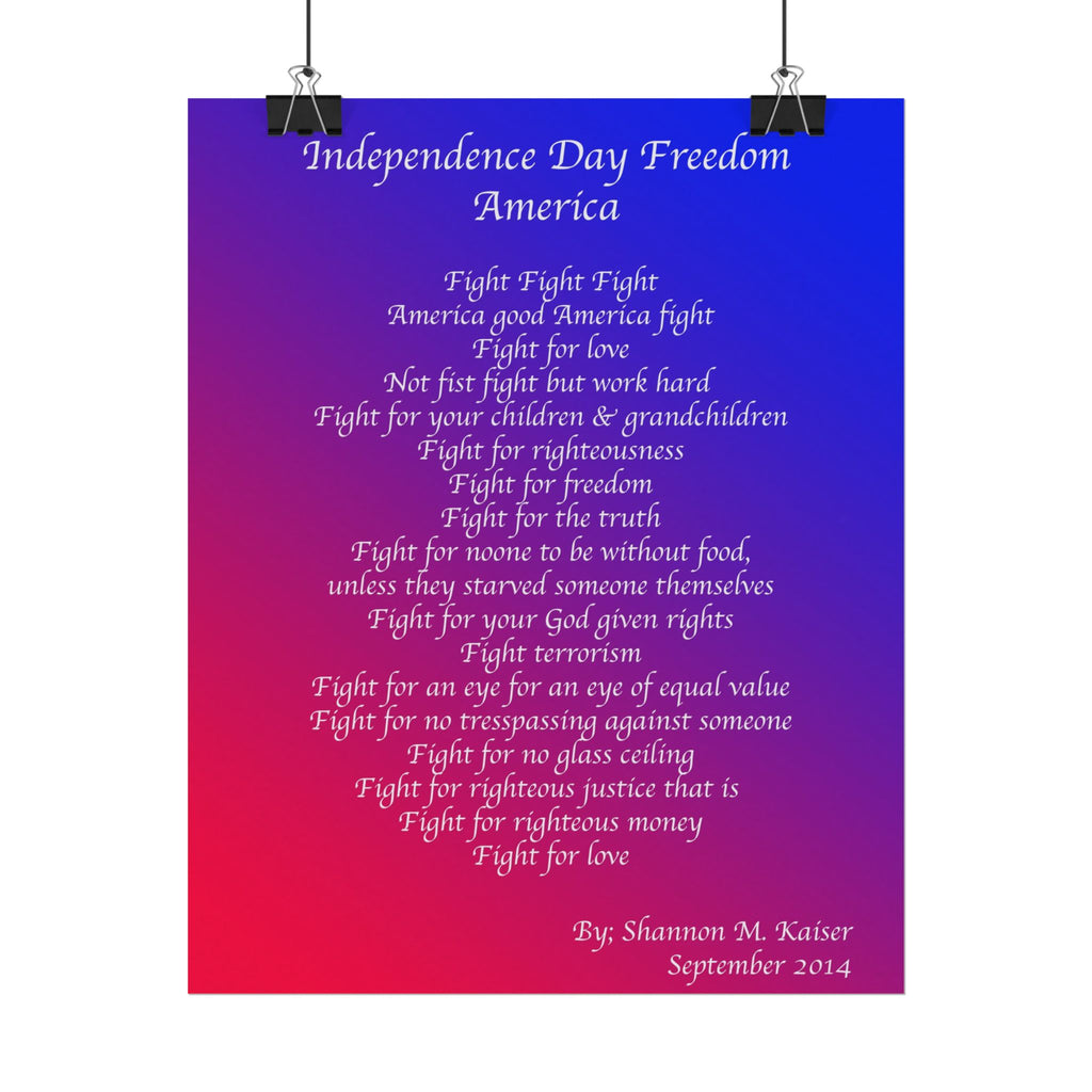 Independence Day Art Print, Patriotic Matte Poster, American Freedom Decor, Inspirational Wall Art, July 4th Gift, Home Office Decoration