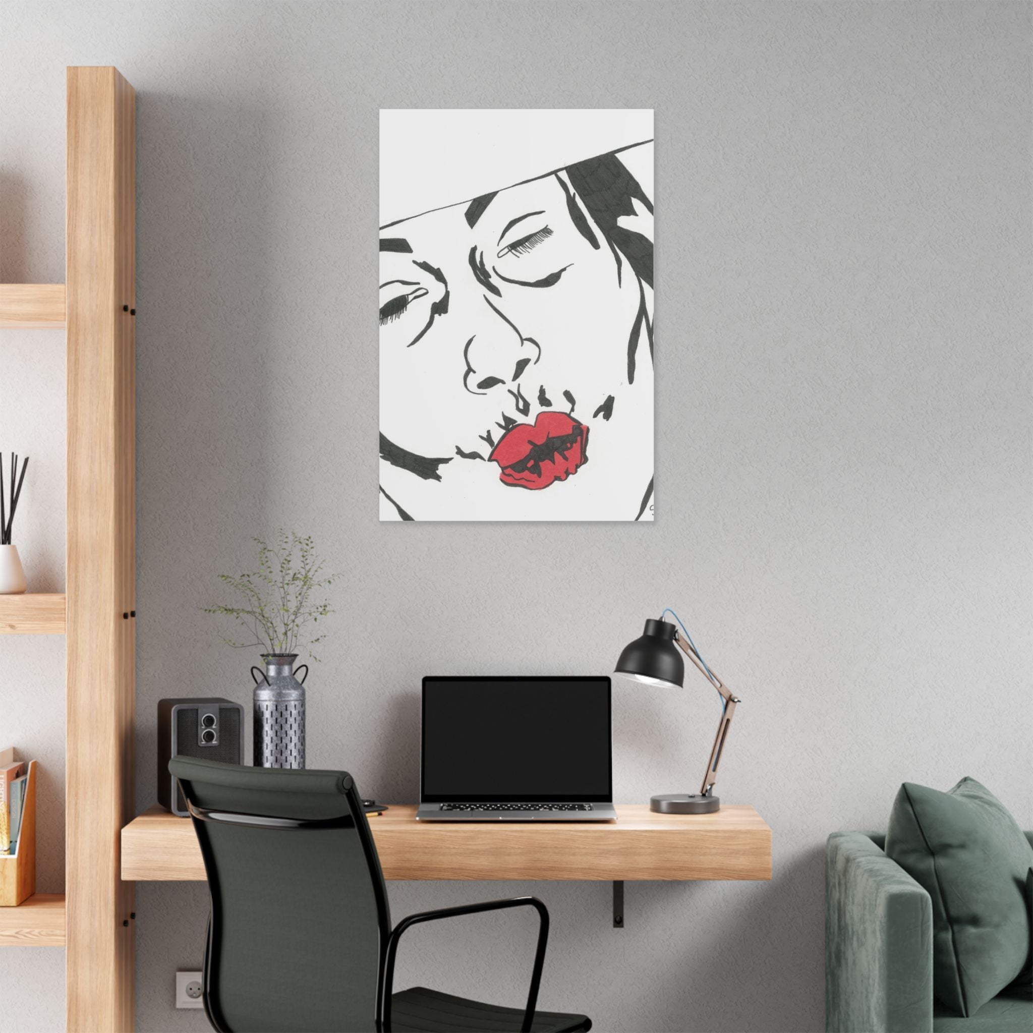 Artistic Lips Canvas Wall Art, Modern Decor, Unique Gift, Home Gallery, Boho Interior, Statement Piece