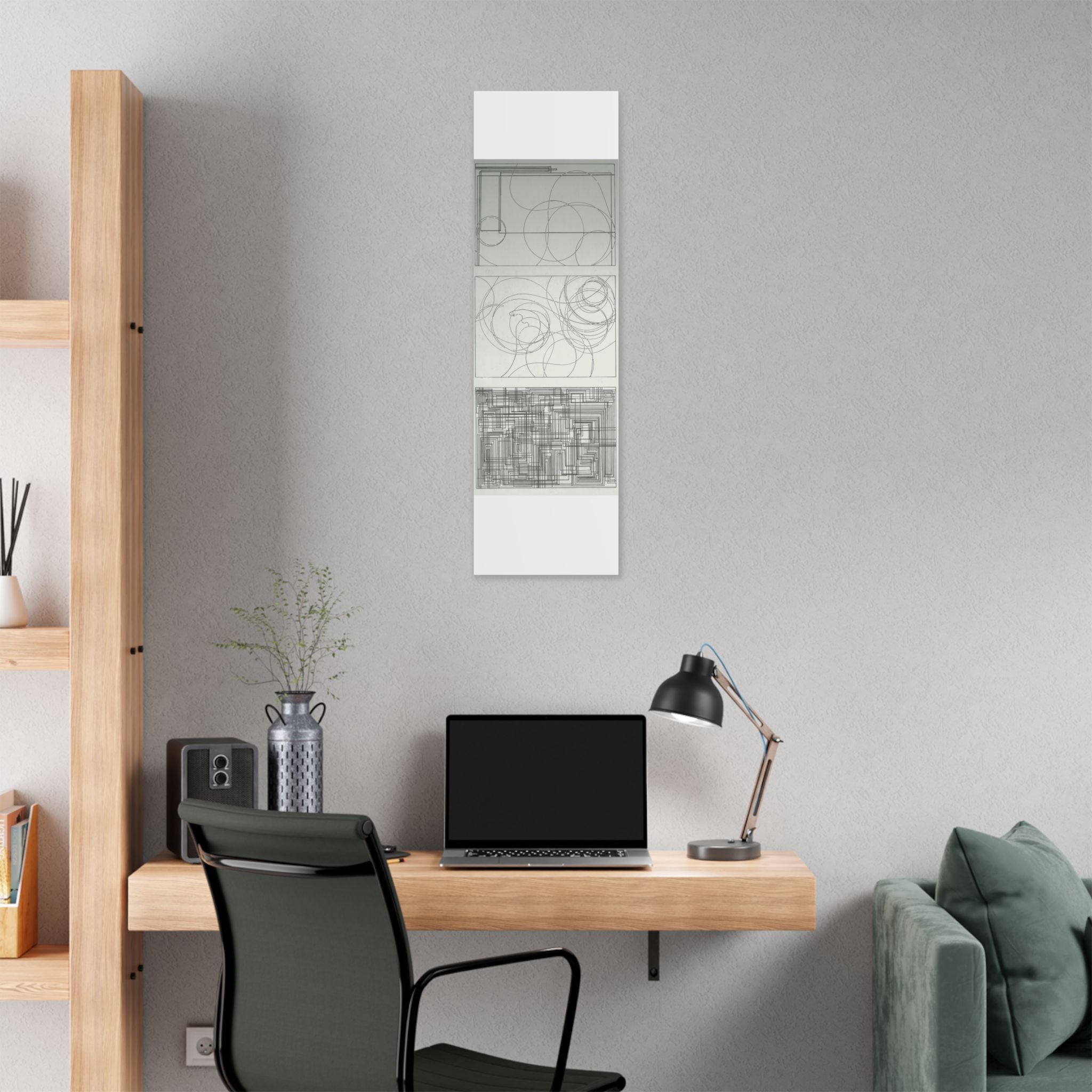 Abstract Line Art Stretched Canvas Wall Decor, Modern Home Art, Minimalist Canvas Print, Geometric Wall Art, Gift for Art Lovers