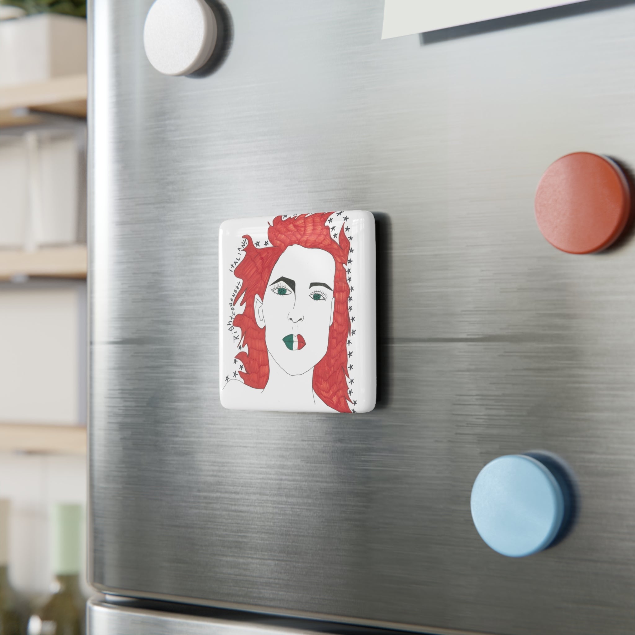 Artistic Porcelain Magnet - Mexican Heritage, Unique Home Decor, Gifts for Her, Kitchen Decoration, Artistic Refrigerator Magnet
