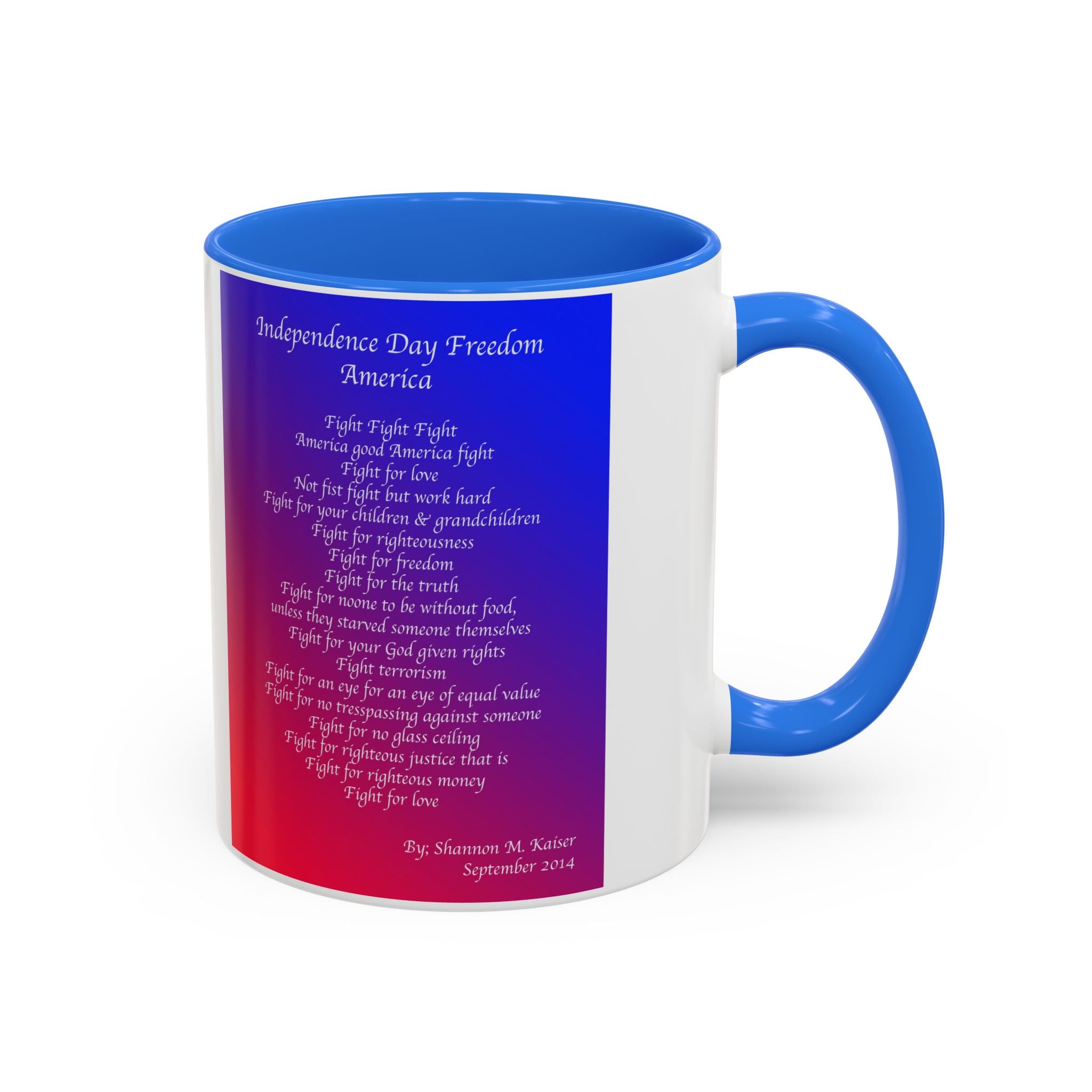 Colorful Independence Day Mug, Patriotic Coffee Cup, Freedom Quote Gift, 4th of July Decor, Inspirational Drinkware
