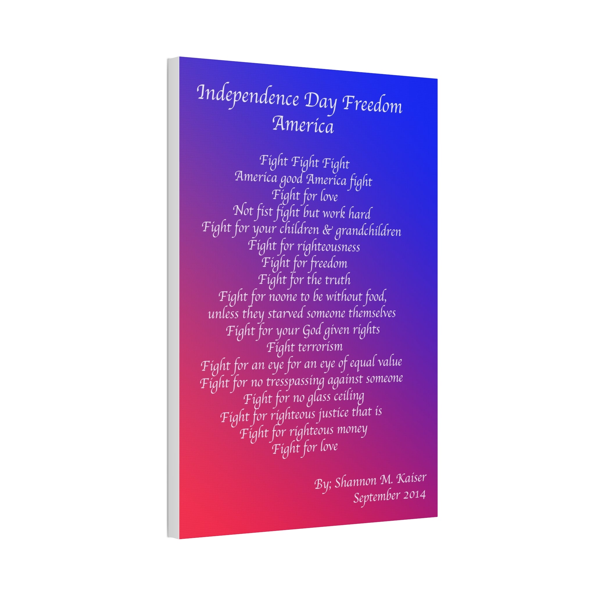 Independence Day Freedom Canvas Art, Patriotic Home Decor, 4th of July Wall Art, Inspirational Quote Print, Gift for Freedom Lovers