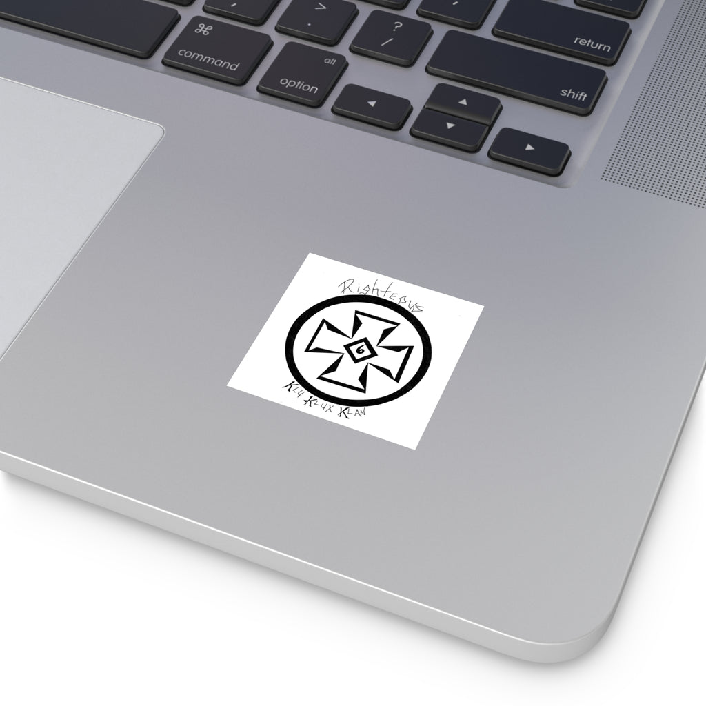 Righteous Klu Klux Klan Square Stickers, Ideal for Decor, Gifts, and More