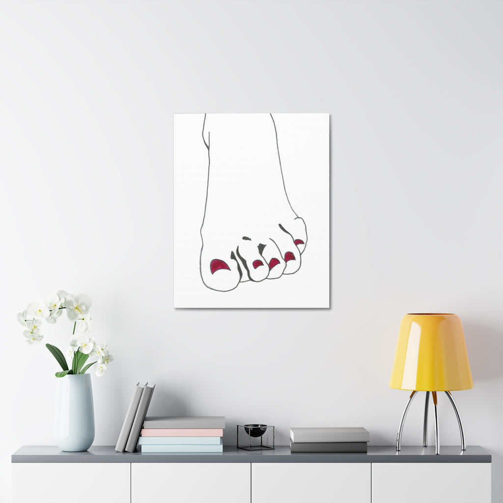 Artistic Foot Canvas Wall Art, Minimalist Home Decor, Gift for Her, Unique Birthday Present, Modern Boho Art
