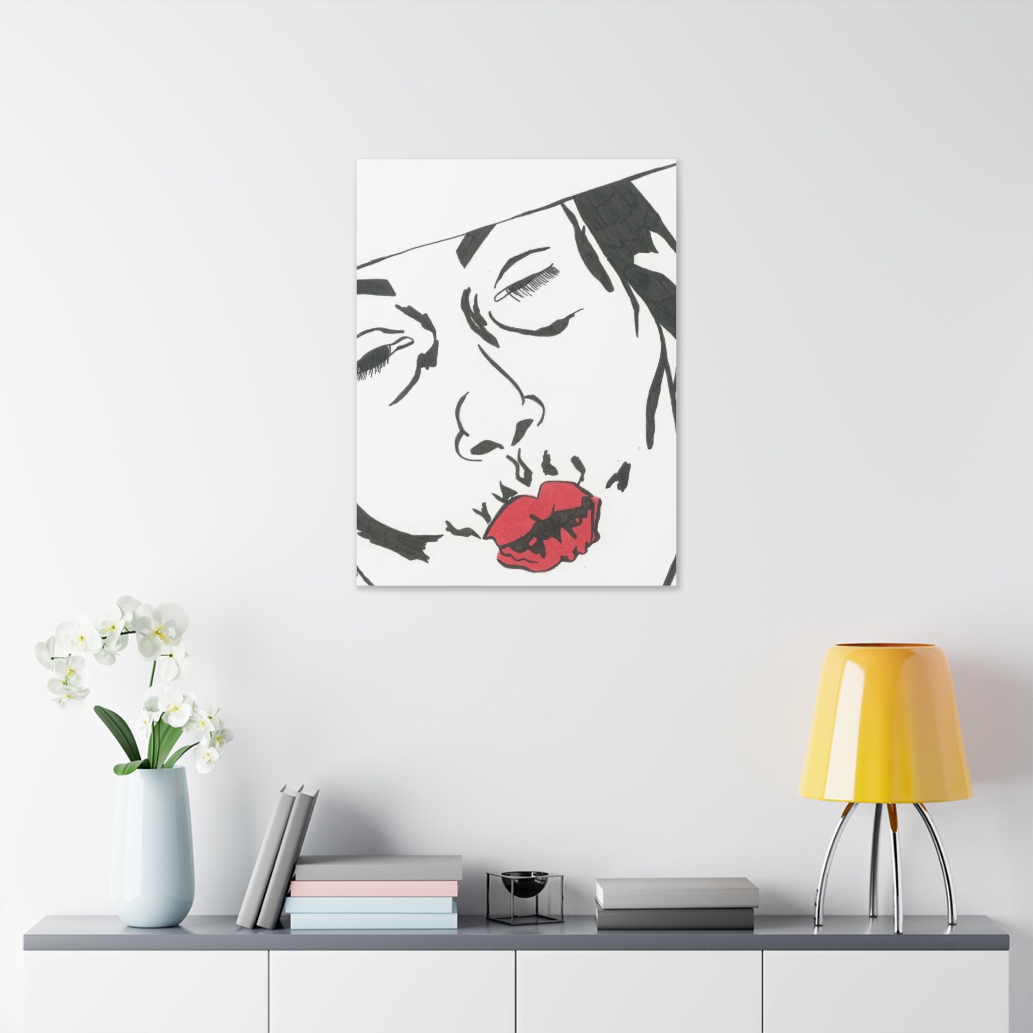 Artistic Lips Canvas Wall Art, Modern Decor, Unique Gift, Home Gallery, Boho Interior, Statement Piece