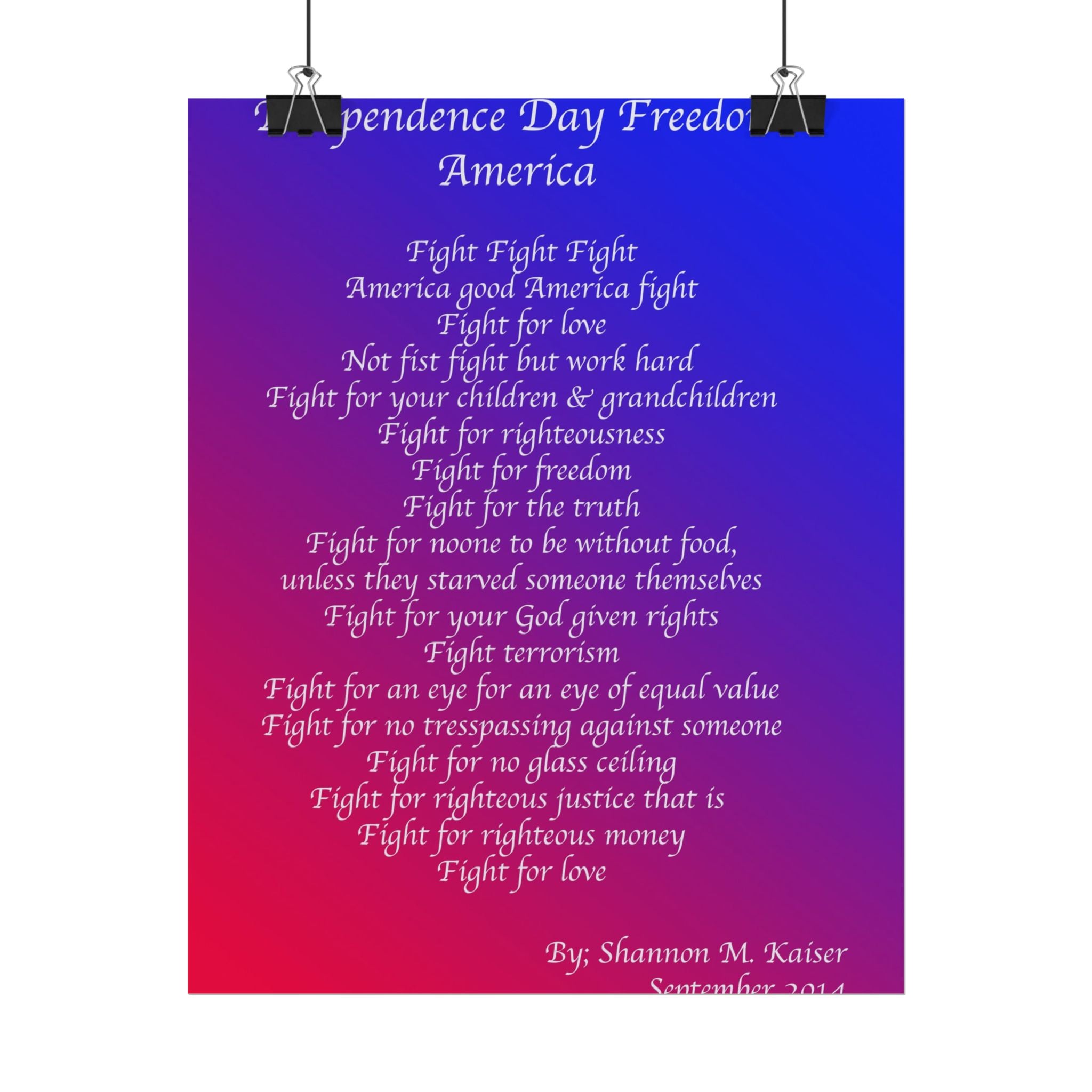 Patriotic Freedom Poster, Independence Day Decor, Inspirational Wall Art, Americana Home Decor, Motivational Gift for National Holidays
