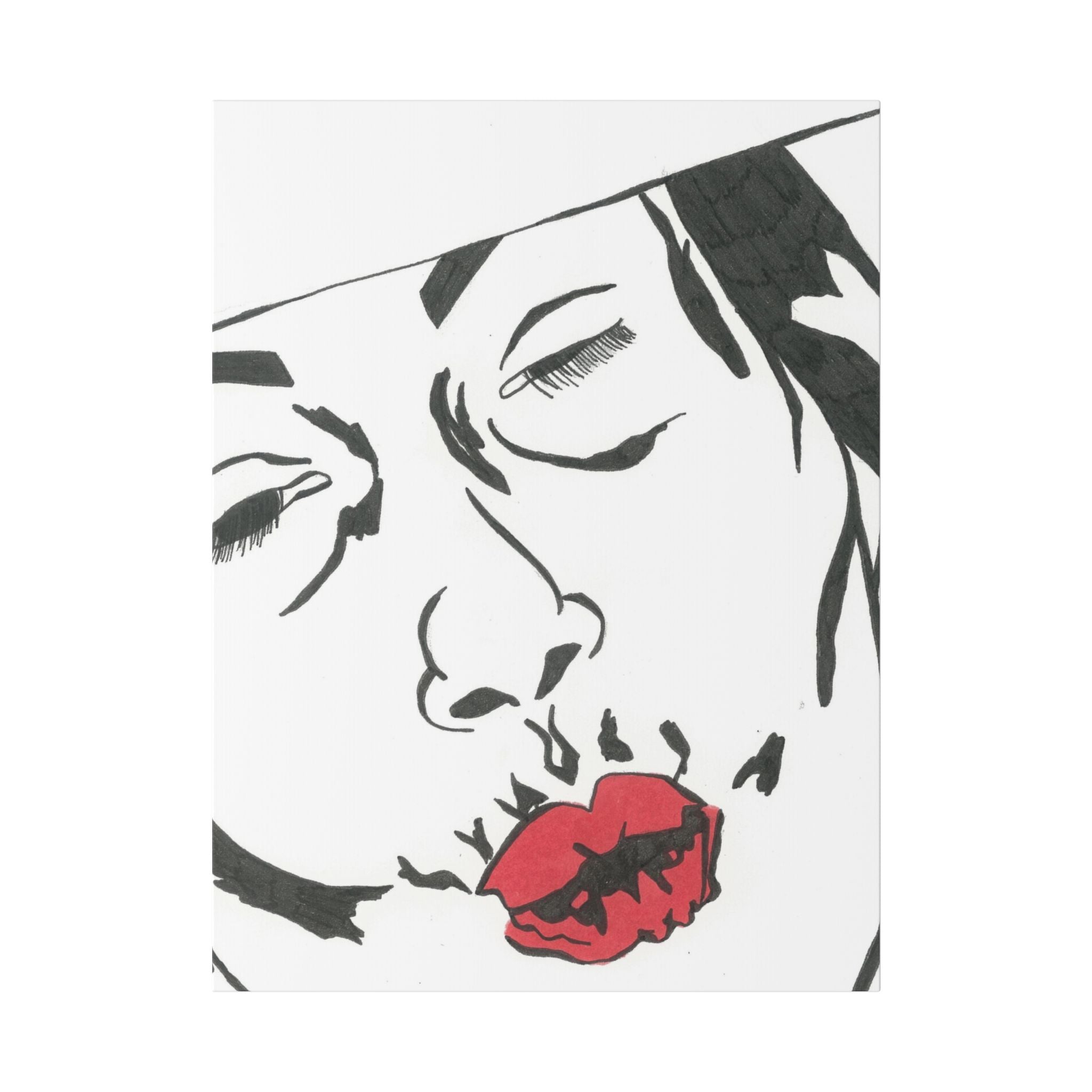 Artistic Lips Canvas Wall Art, Modern Decor, Unique Gift, Home Gallery, Boho Interior, Statement Piece