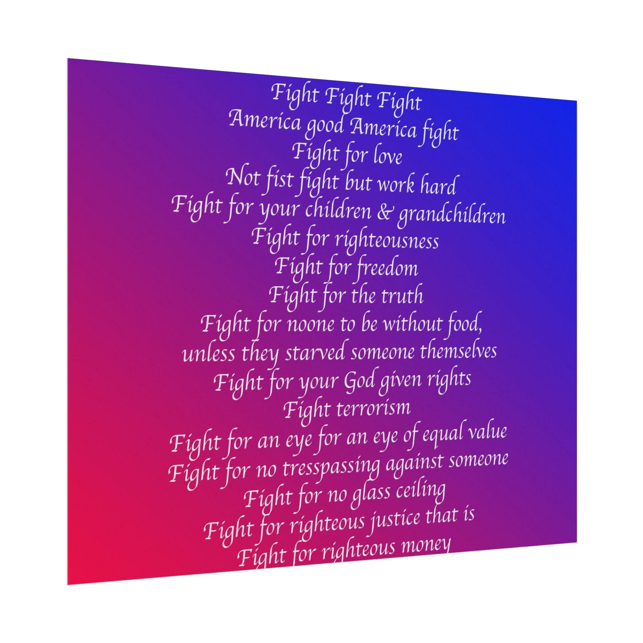 Independence Day Art Print, Patriotic Matte Poster, American Freedom Decor, Inspirational Wall Art, July 4th Gift, Home Office Decoration