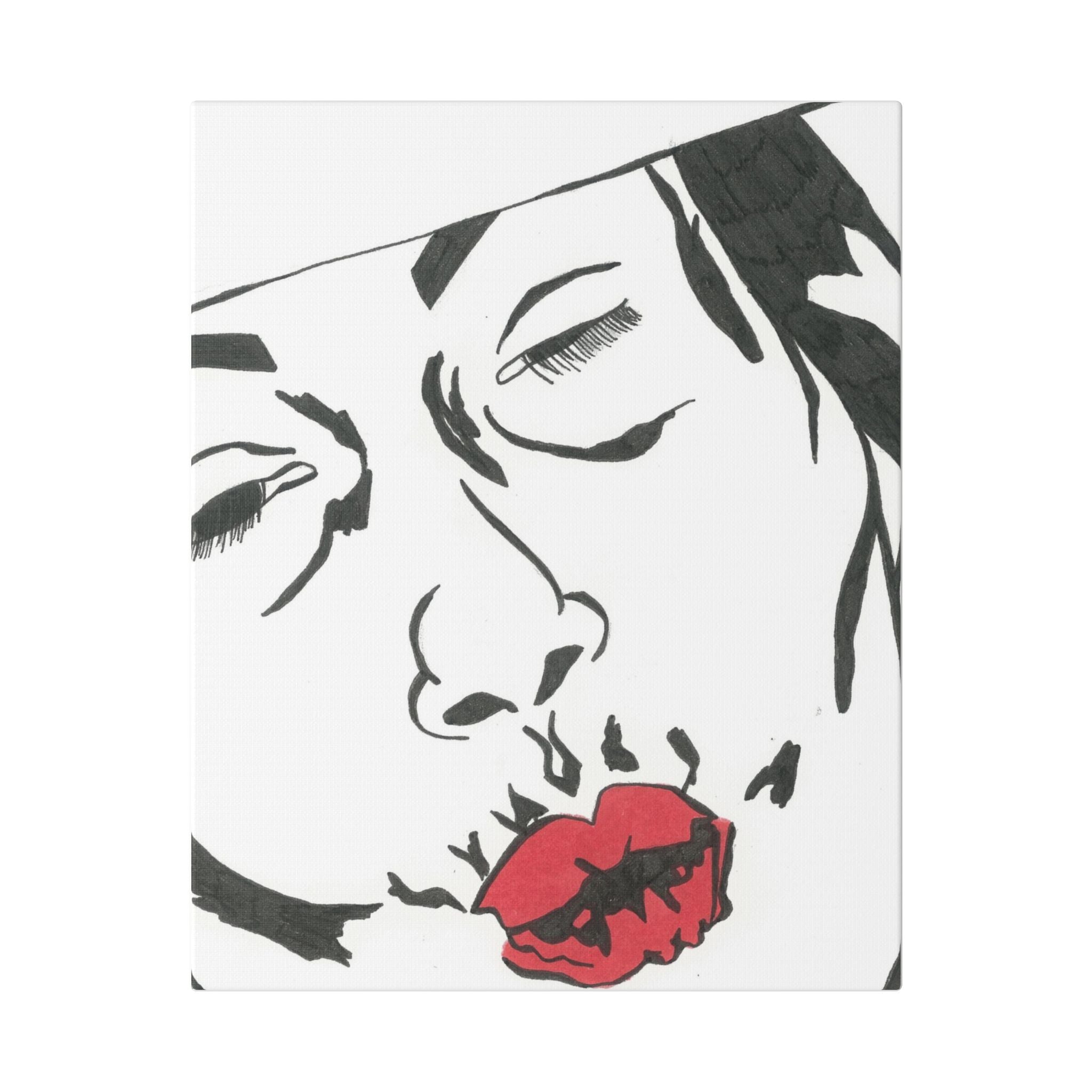 Artistic Lips Canvas Wall Art, Modern Decor, Unique Gift, Home Gallery, Boho Interior, Statement Piece