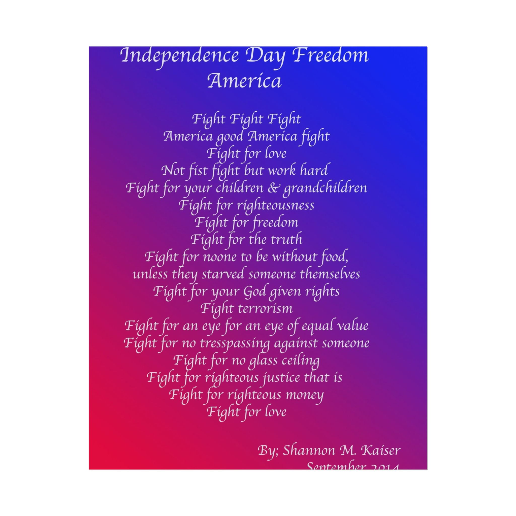 Patriotic Freedom Poster, Independence Day Decor, Inspirational Wall Art, Americana Home Decor, Motivational Gift for National Holidays