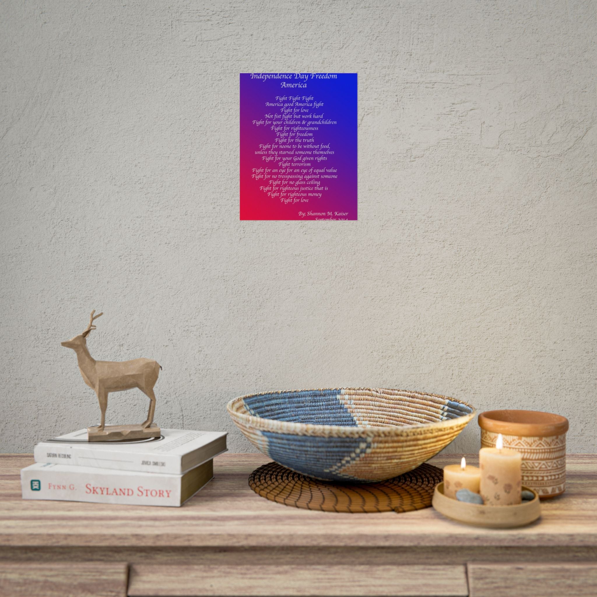 Patriotic Freedom Poster, Independence Day Decor, Inspirational Wall Art, Americana Home Decor, Motivational Gift for National Holidays