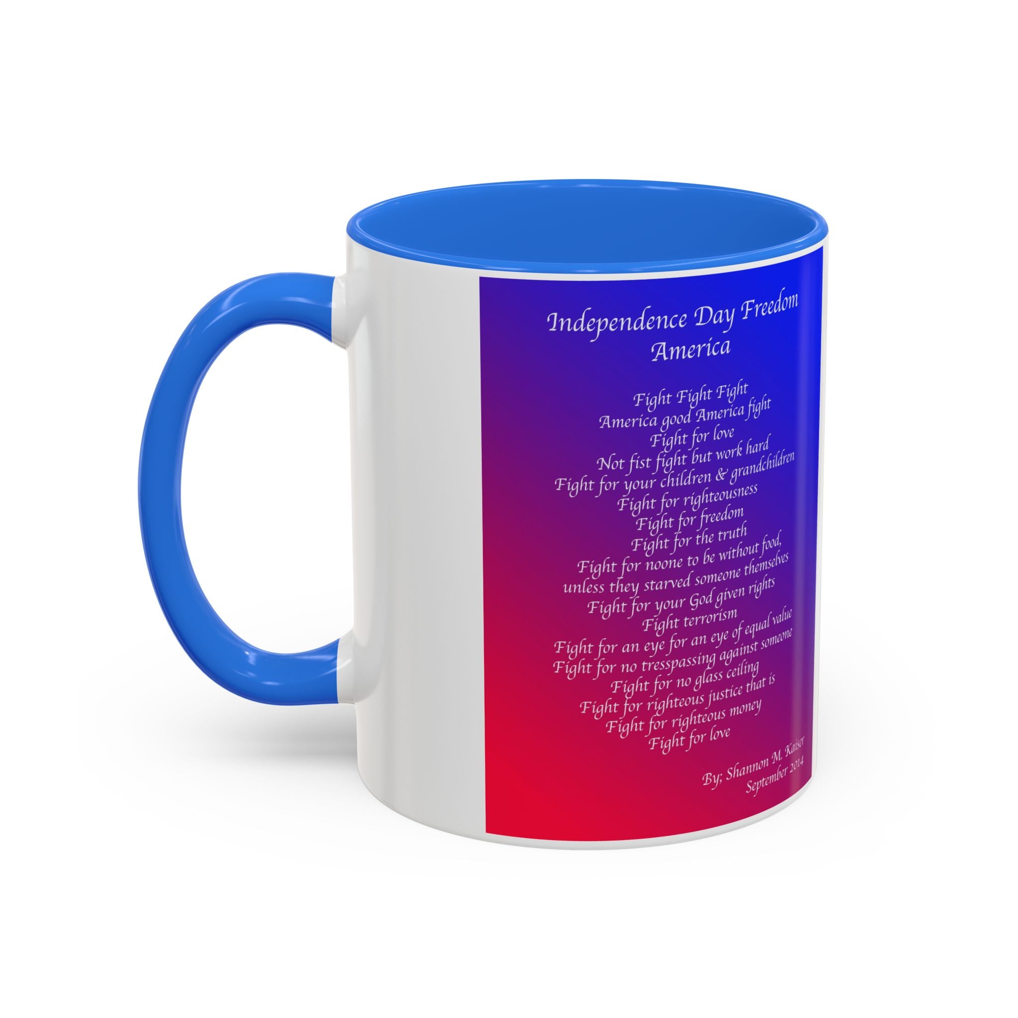 Colorful Independence Day Mug, Patriotic Coffee Cup, Freedom Quote Gift, 4th of July Decor, Inspirational Drinkware