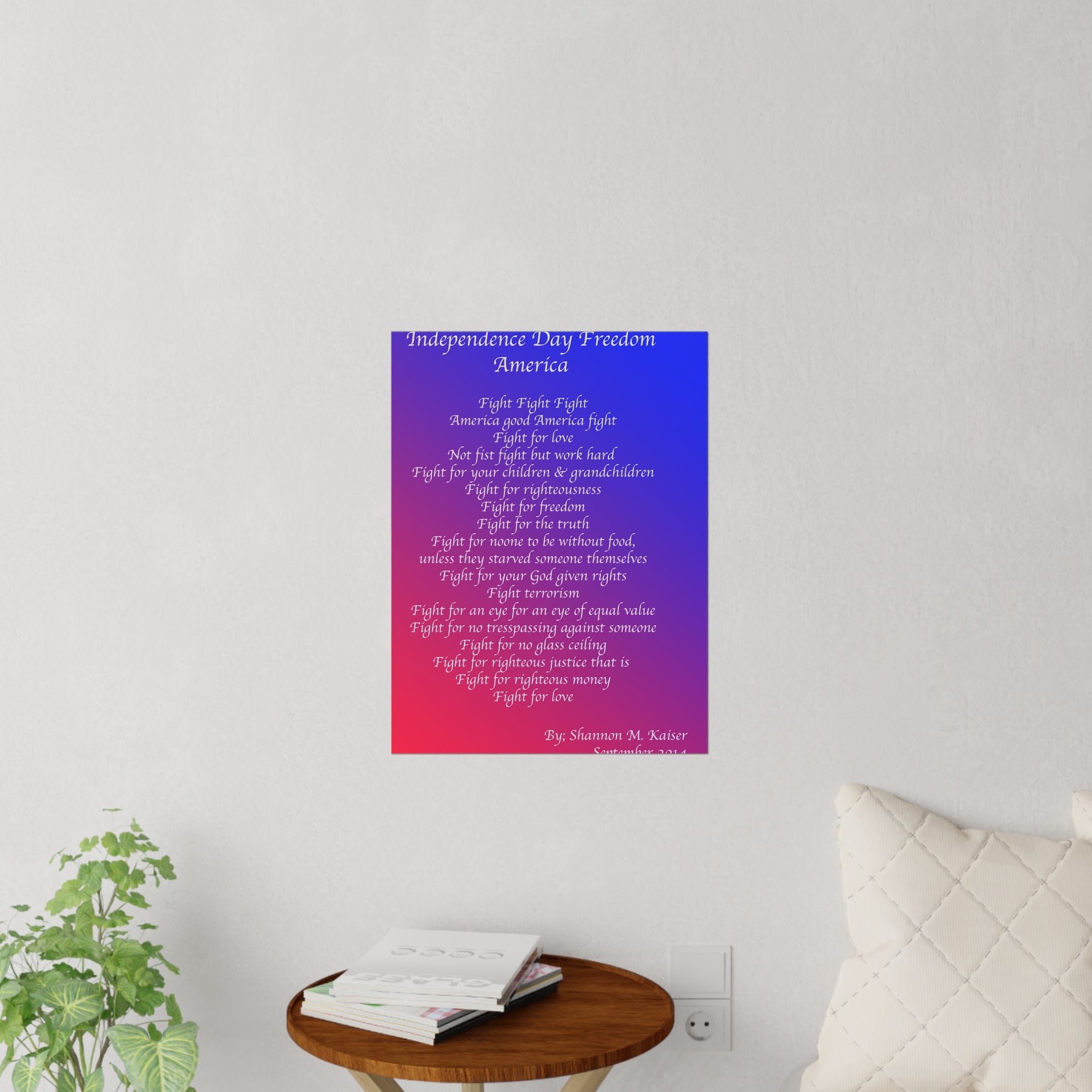 Patriotic Wall Decals for Independence Day, Inspirational Home Decor, Freedom Quotes, Red White Blue Art, USA Wall Art