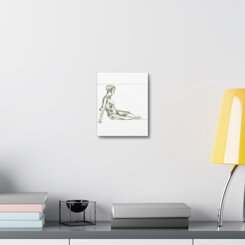 Artistic Stretched Canvas Wall Art, Nude Figure Drawing, Modern Home Decor, Minimalist Art Piece, Unique Gift for Art Lovers