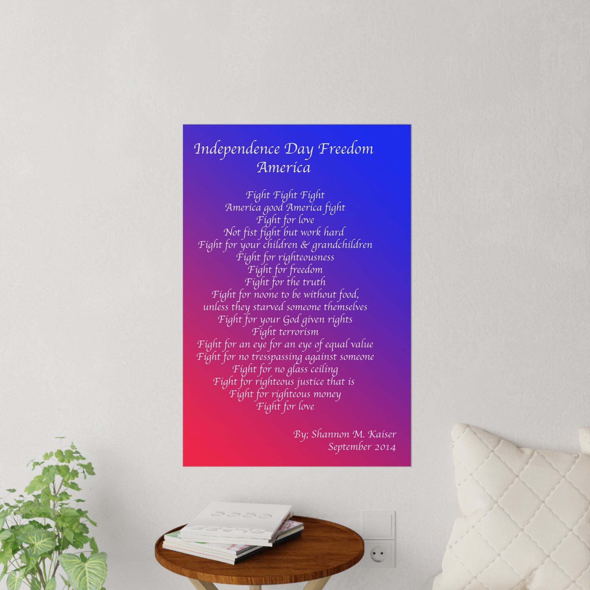 Patriotic Wall Decals for Independence Day, Inspirational Home Decor, Freedom Quotes, Red White Blue Art, USA Wall Art