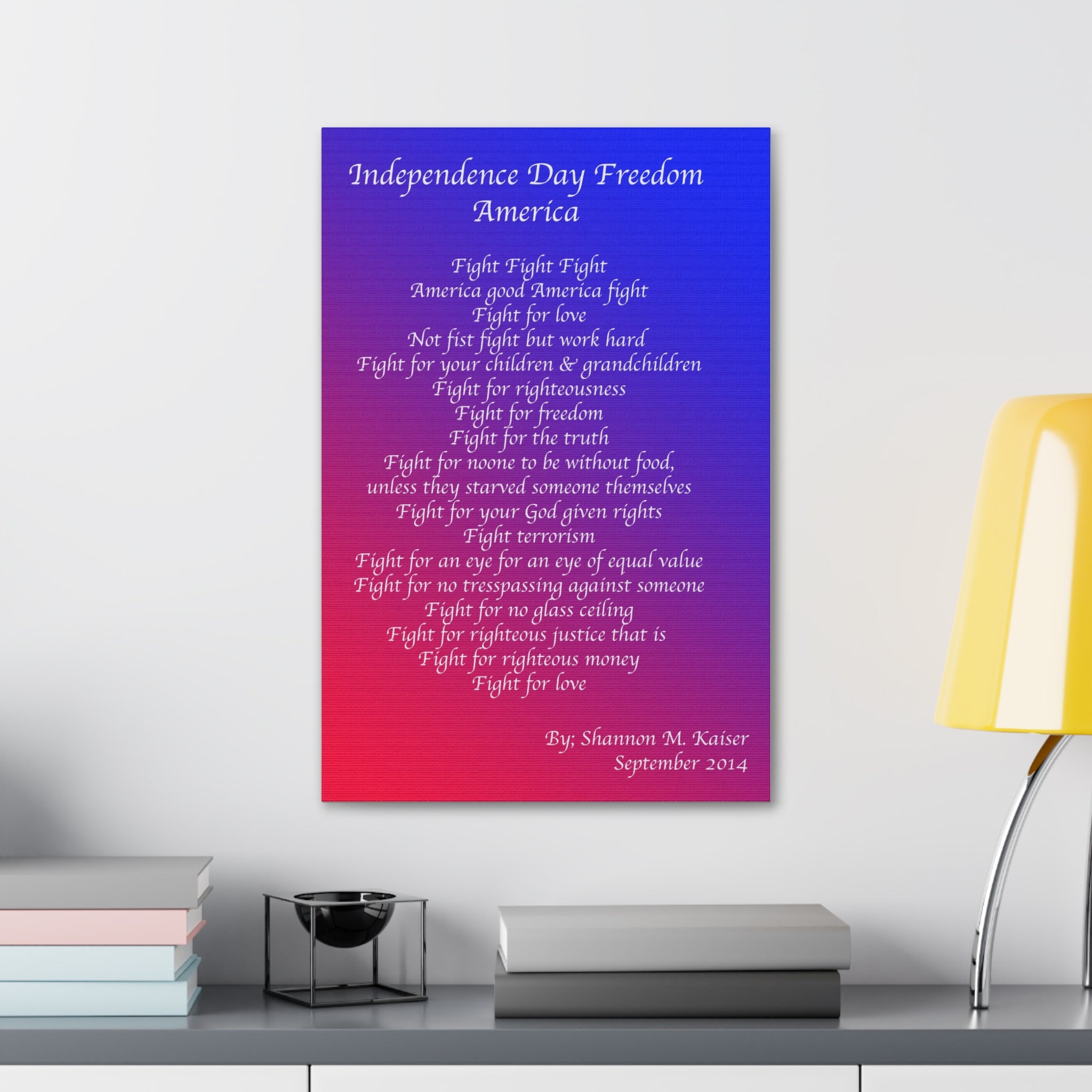 Independence Day Freedom Canvas Art, Patriotic Home Decor, 4th of July Wall Art, Inspirational Quote Print, Gift for Freedom Lovers