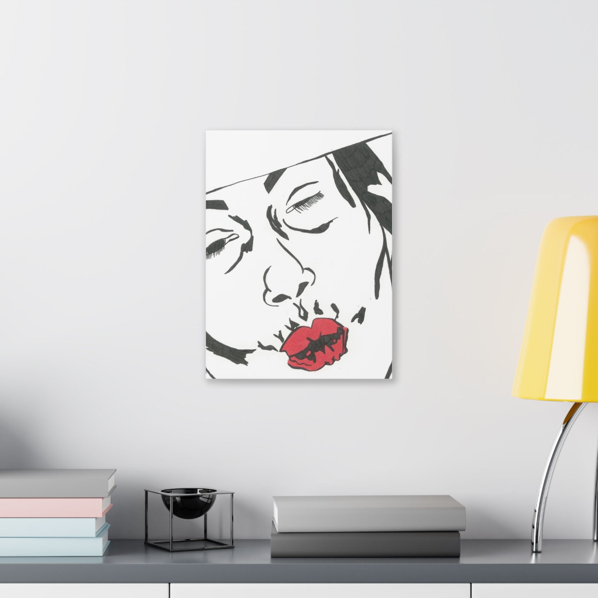 Artistic Lips Canvas Wall Art, Modern Decor, Unique Gift, Home Gallery, Boho Interior, Statement Piece