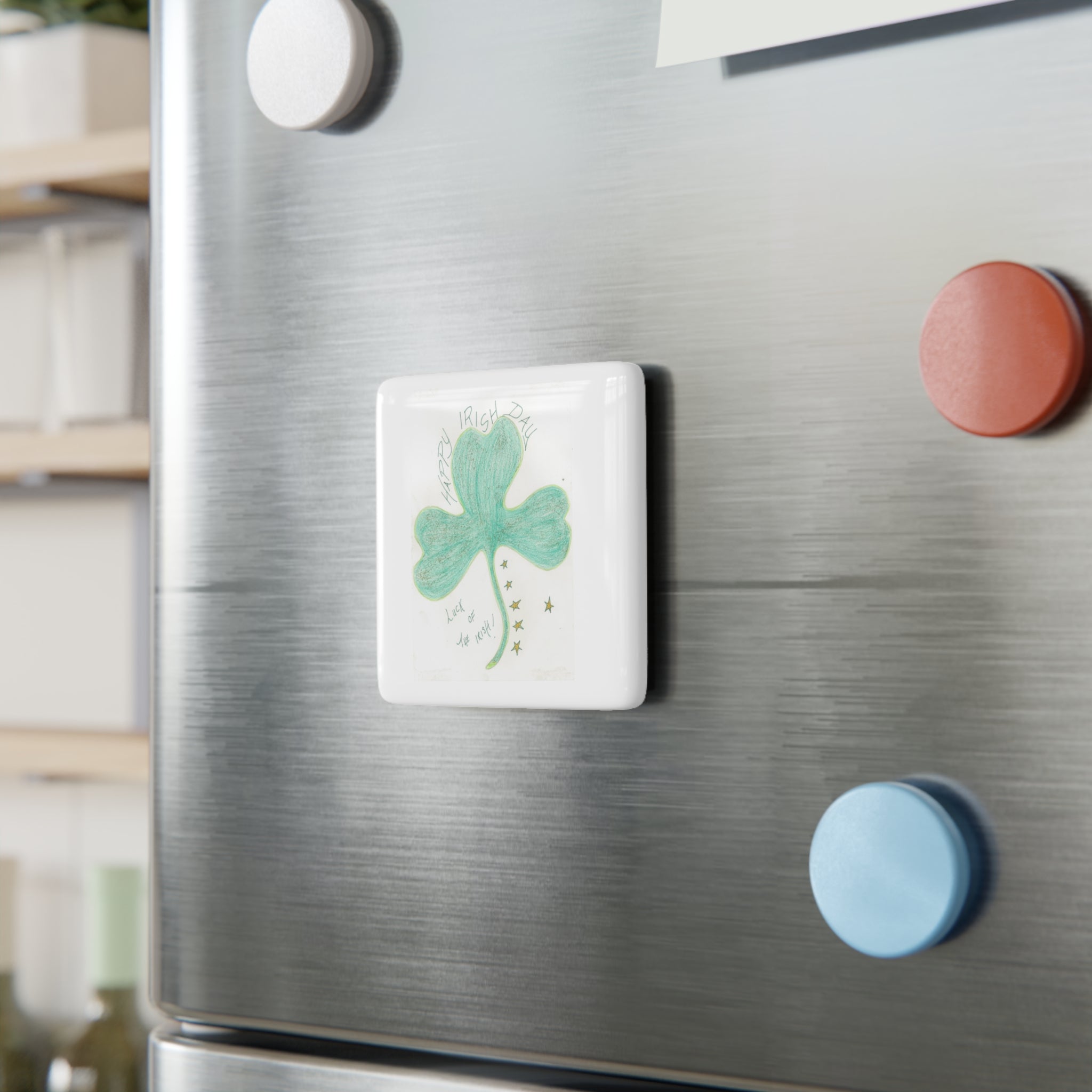 St. Patrick's Day Magnet, Irish Clover Charm, Festive Decor, Kitchen Magnet, Holiday Gift