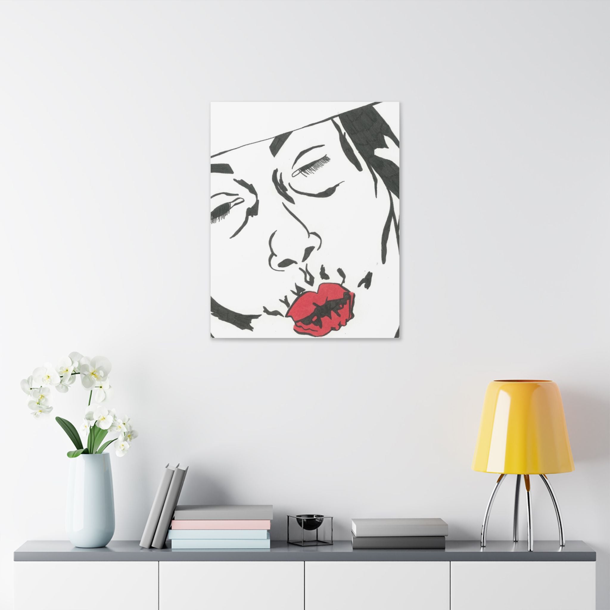 Artistic Lips Canvas Wall Art, Modern Decor, Unique Gift, Home Gallery, Boho Interior, Statement Piece