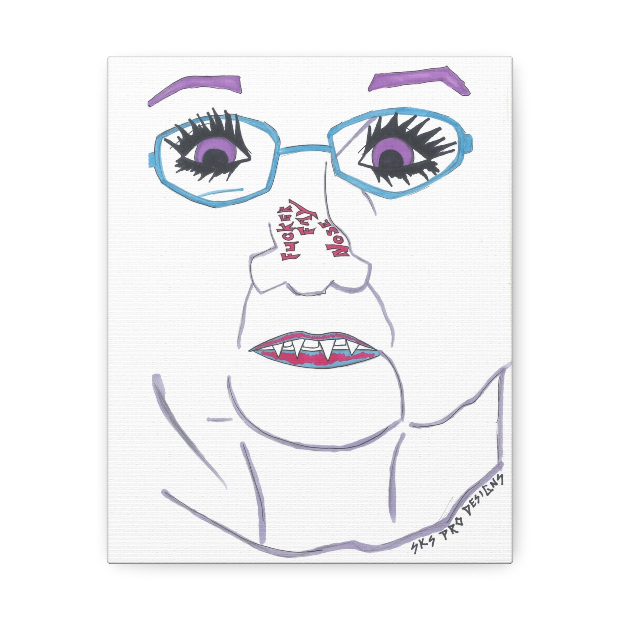 Unique Whimsical Art Canvas, Playful Home Decor, Funky Gallery Wall Accent, Gift for Art Lovers, Quirky Wall Decor