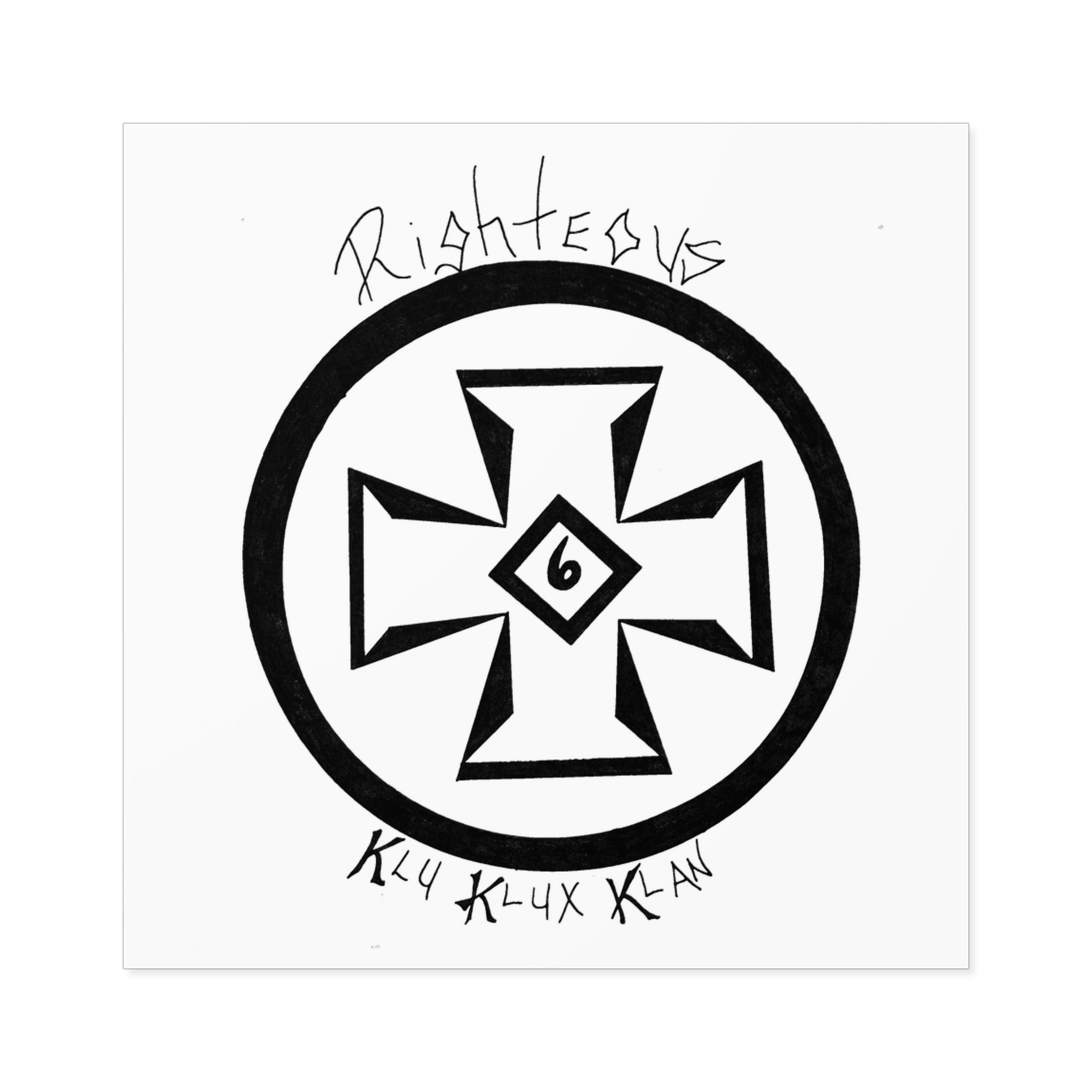 Righteous Klu Klux Klan Square Stickers, Ideal for Decor, Gifts, and More